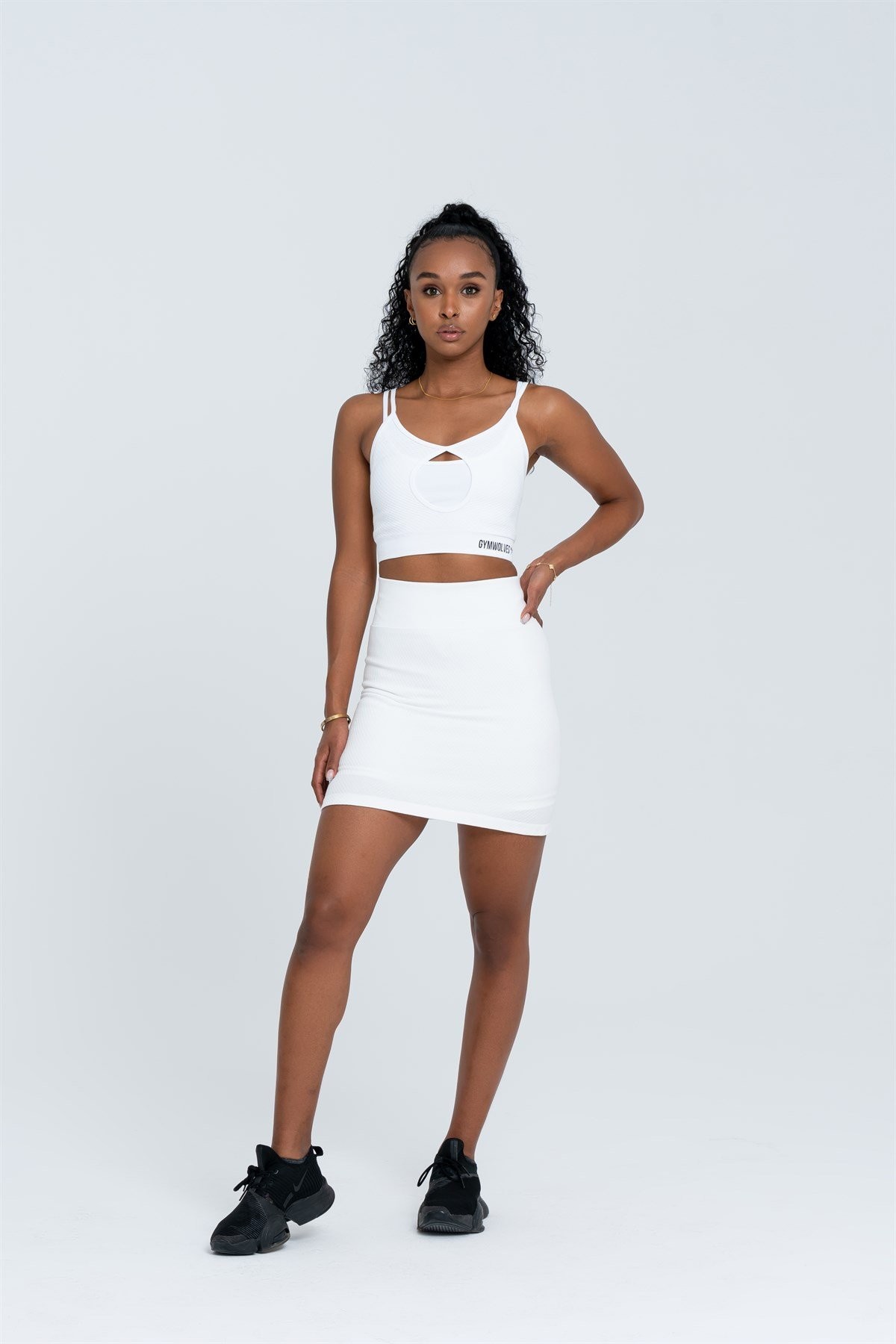 Gymwolves Seamless Şort Etek | Beyaz | Short Skirt |