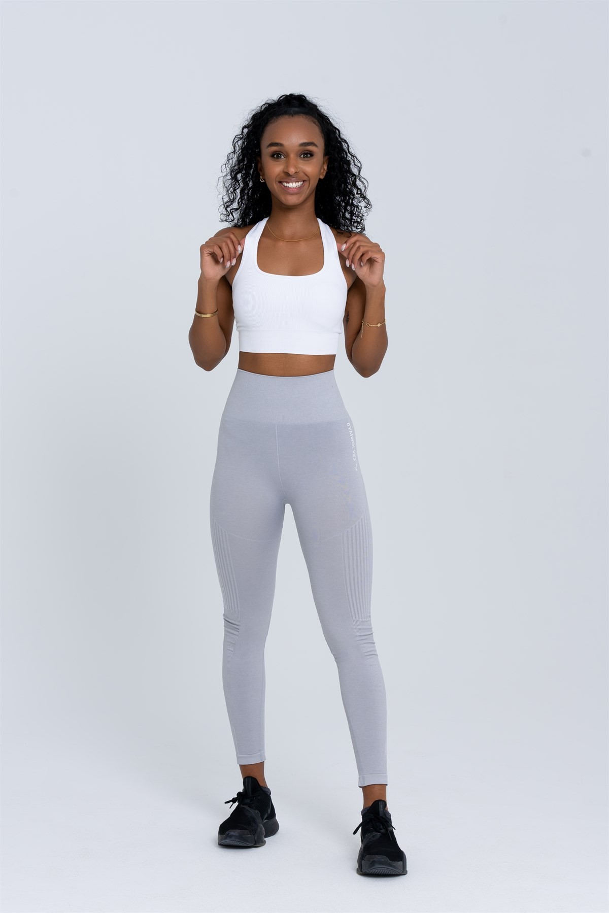 Gymwolves Dikişsiz Spor Tayt | Light Gri | Seamles Leggings | Enerji Serisi |