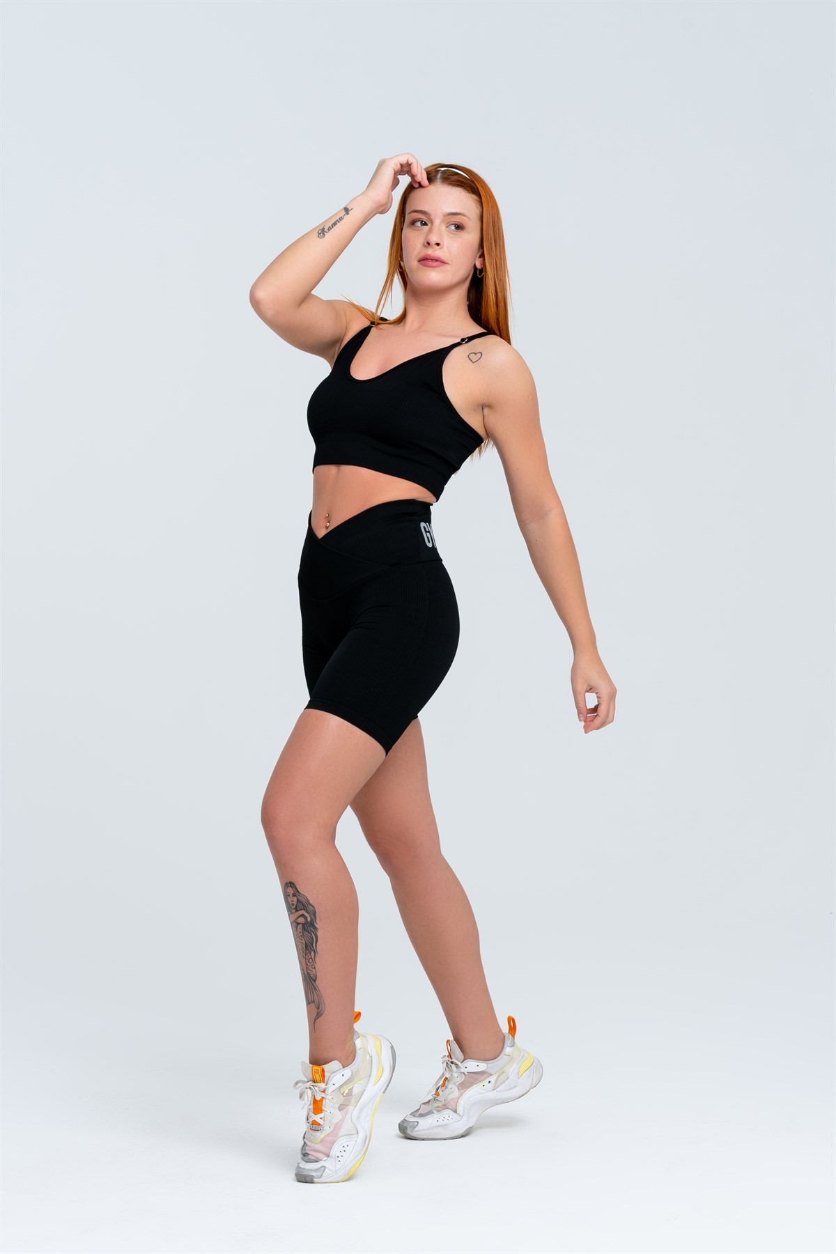 Gymwolves Dikişsiz Spor Sütyeni | Siyah | Seamles Bras | Fitilli Model |