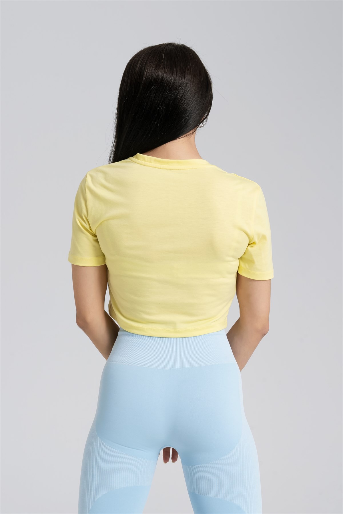 Gymwolves Kadın Body Crop Tops | Sarı | Cotton Serisi |