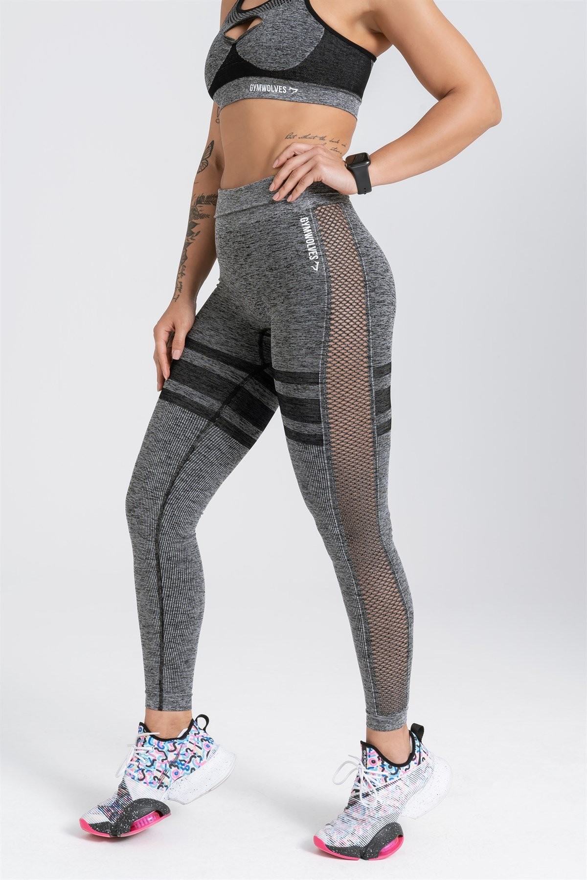 Gymwolves Dikişsiz Spor Tayt | Seamles Leggings | Siyah | Queen Serisi |