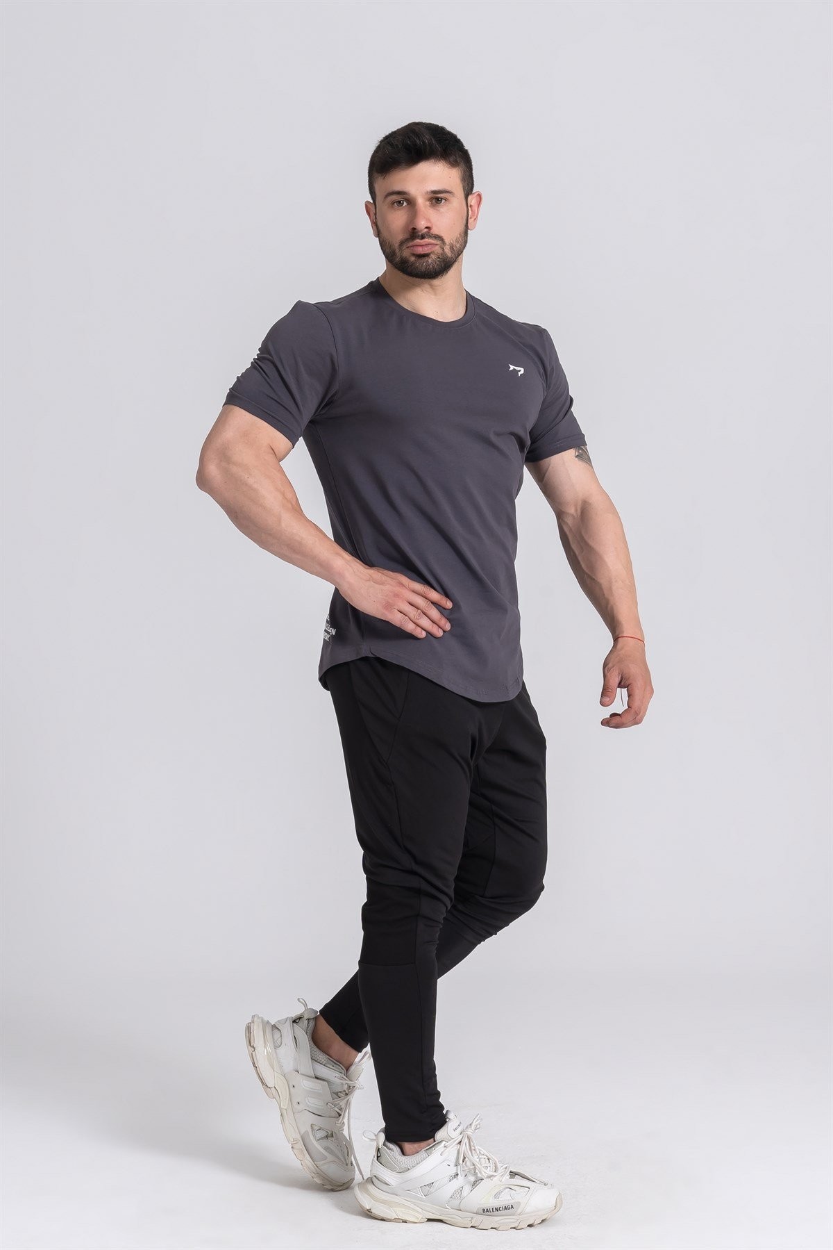 Gymwolves  Erkek Spor T-Shirt  | Füme | Workout Tanktop |
