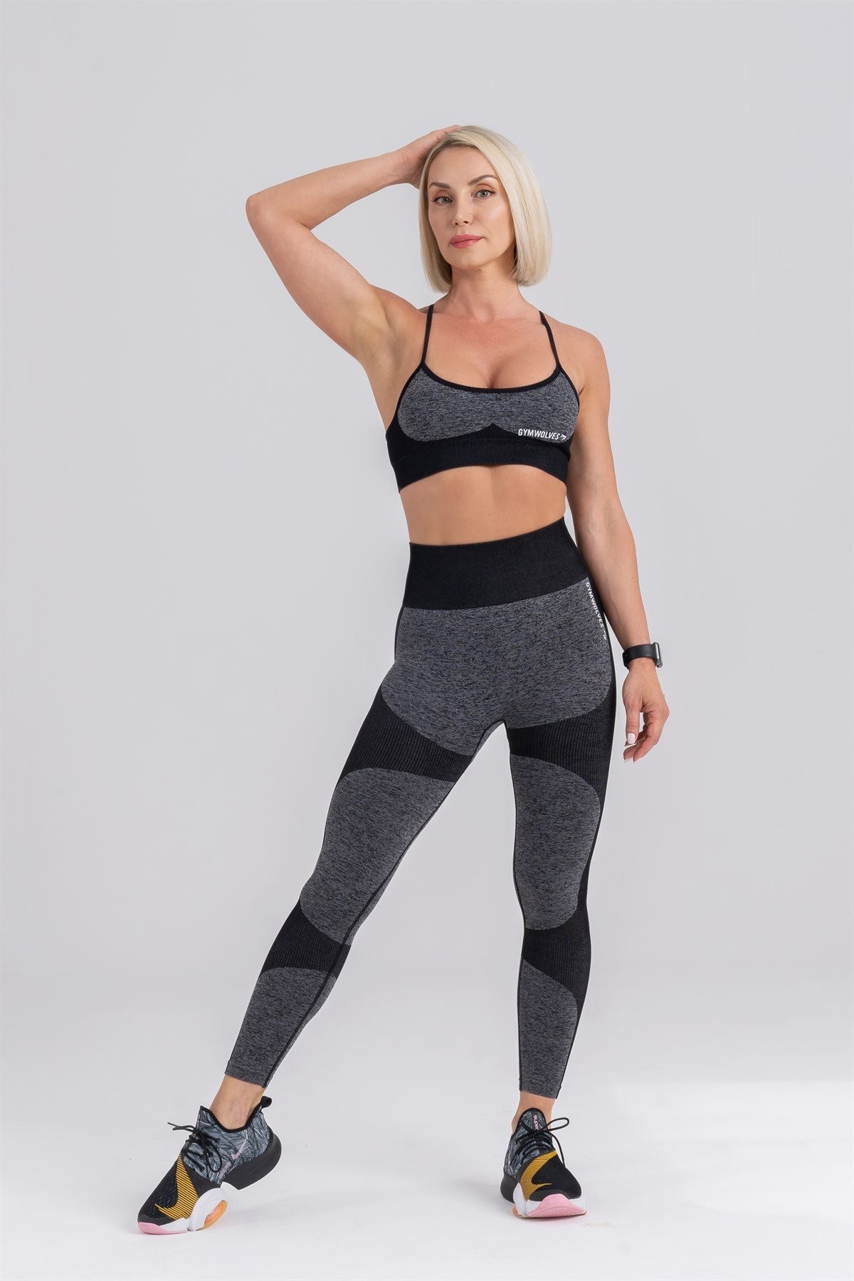 Gymwolves Dikişsiz Spor Sütyeni | Seamles Bras | Siyah | Strong Serisi |