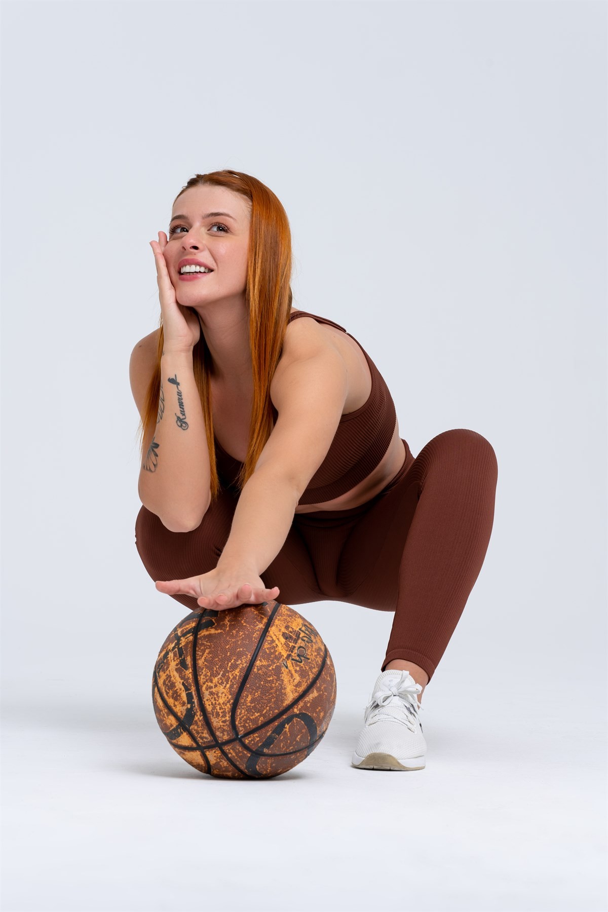 Gymwolves Dikişsiz Spor Sütyeni | Kahverengi | Seamles Bras | Fitilli Model |