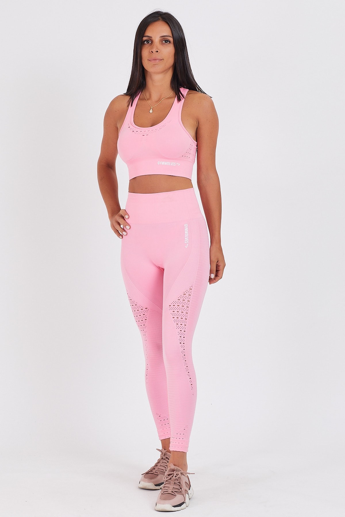 Gymwolves Dikişsiz Spor Tayt | Seamles Leggings | Pembe | Motive Serisi |