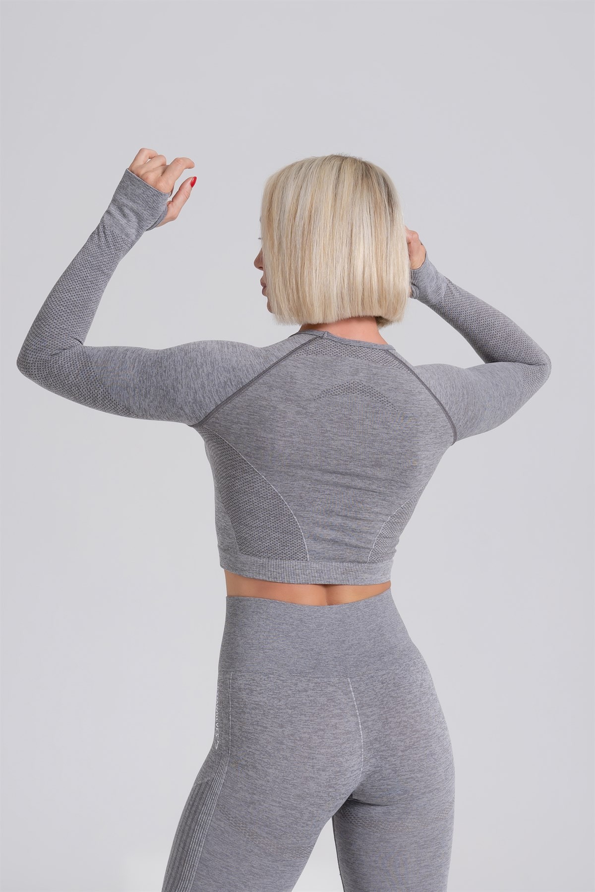 Gymwolves Kadın Uzun Kollu Dikişsiz Spor Tişört | Crop Top | Turuncu | Enerji Serisi |