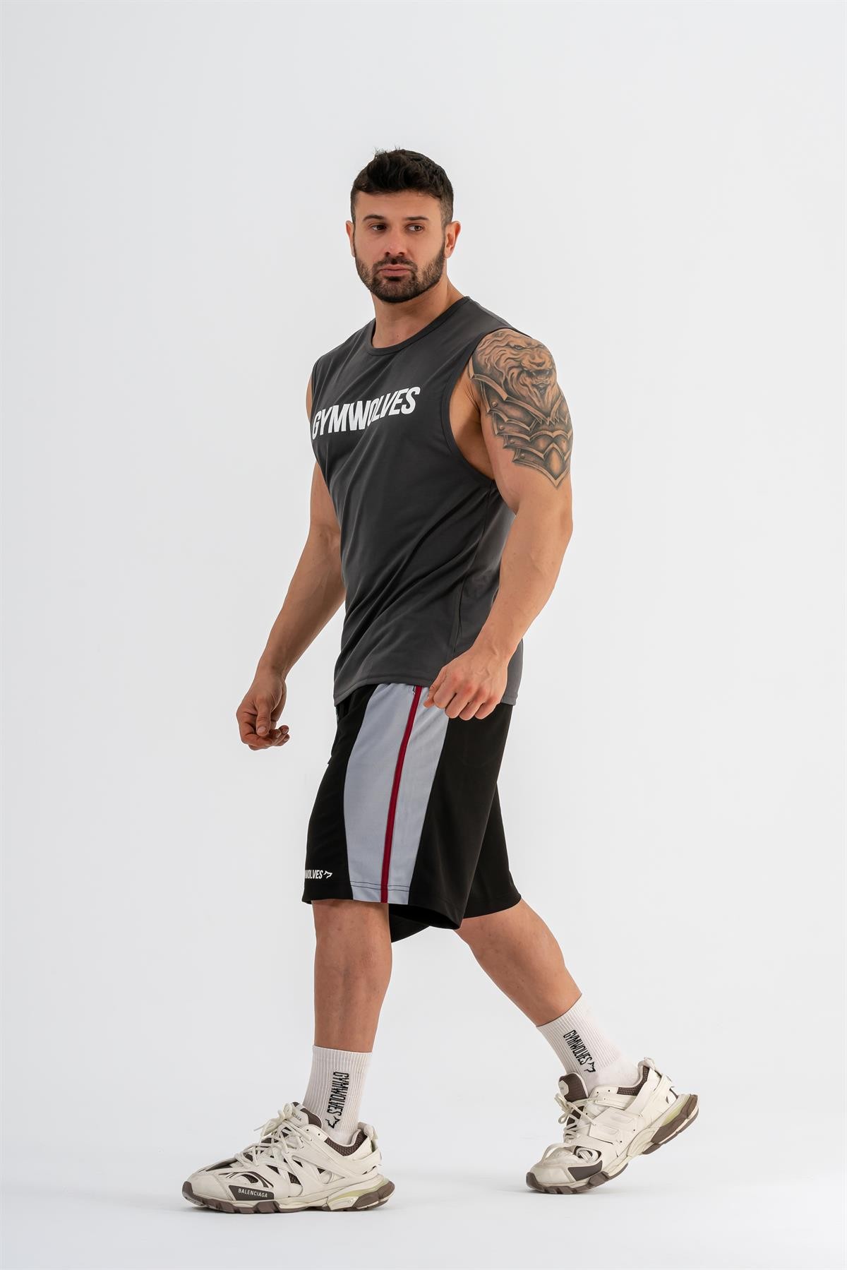 Gymwolves Erkek Kolsuz T-Shirt | Erkek Spor T-shirt | Workout Tanktop |