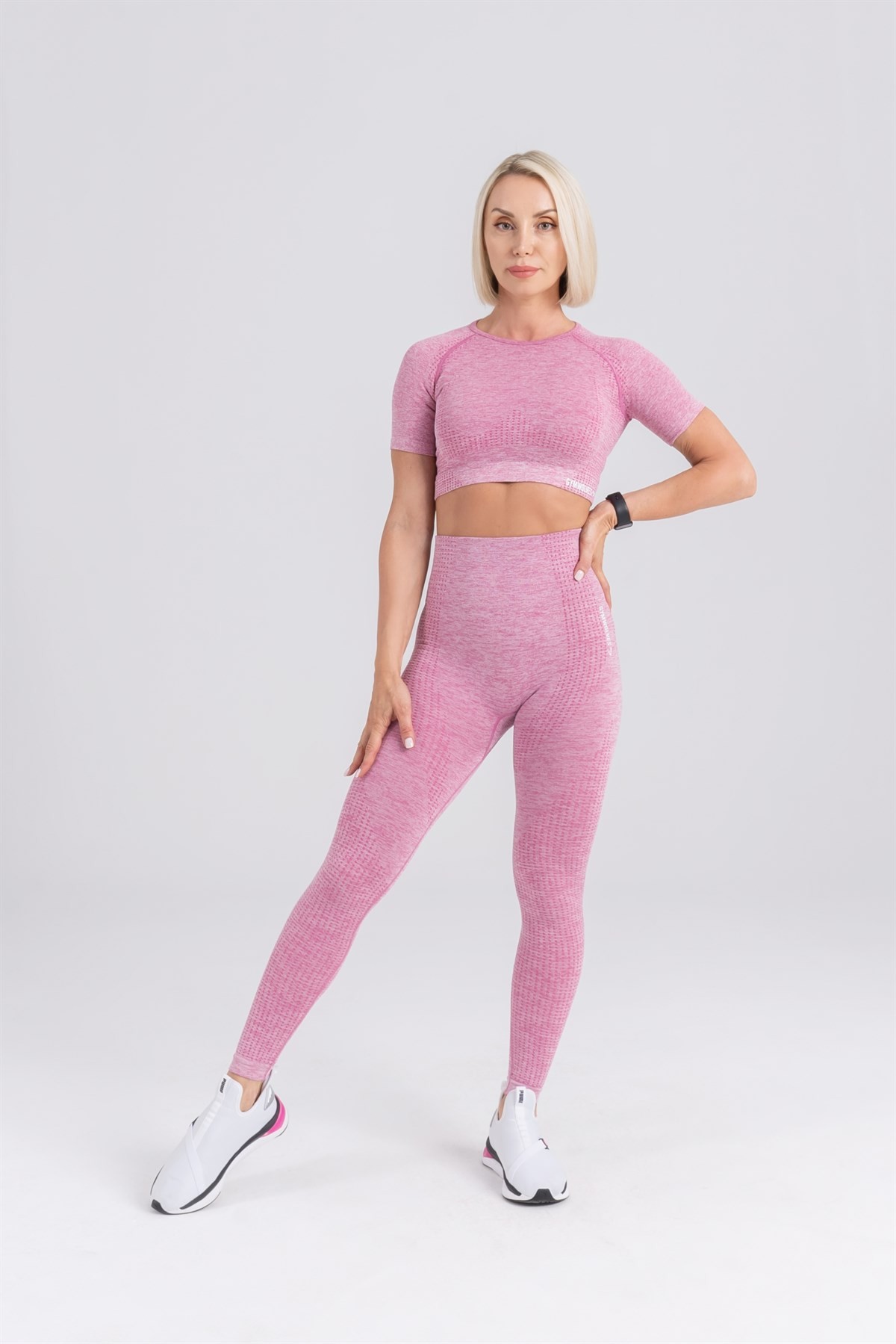 Gymwolves Dikişsiz Spor Tayt | Seamles Leggings | Pembe | Activated Serisi |