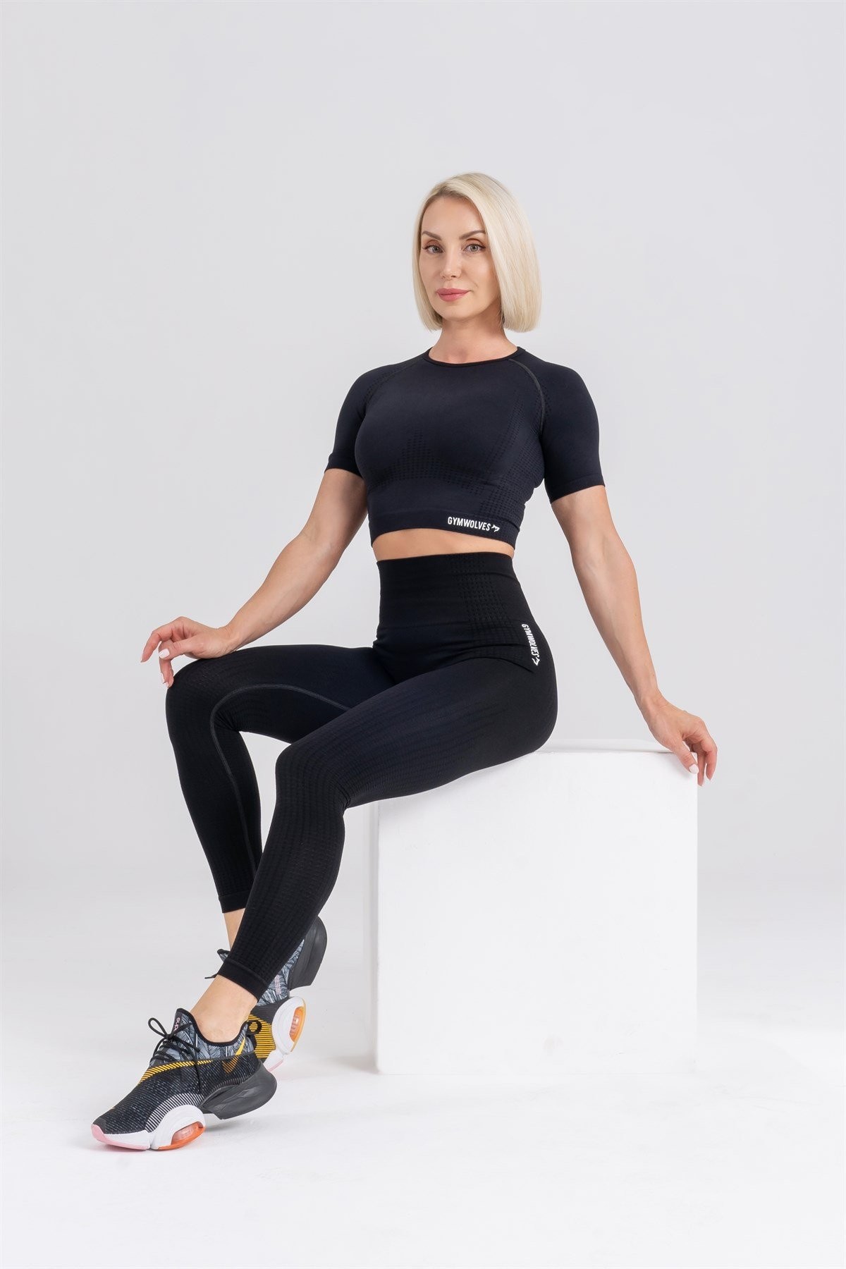 Gymwolves Dikişsiz Spor Tayt | Seamles Leggings | Siyah | Activated Serisi |