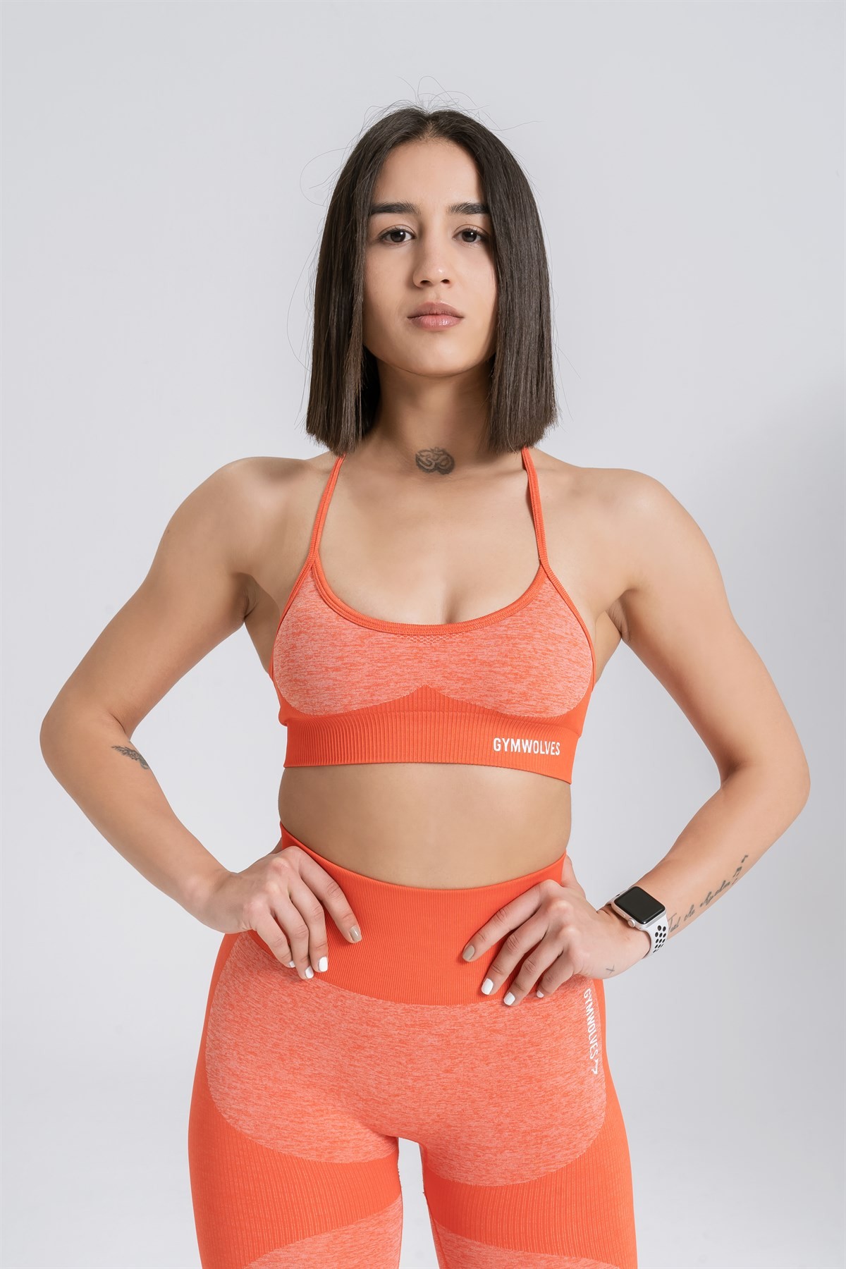 Gymwolves Dikişsiz Spor Sütyeni | Seamles Bras | Turuncu  | Strong Serisi |