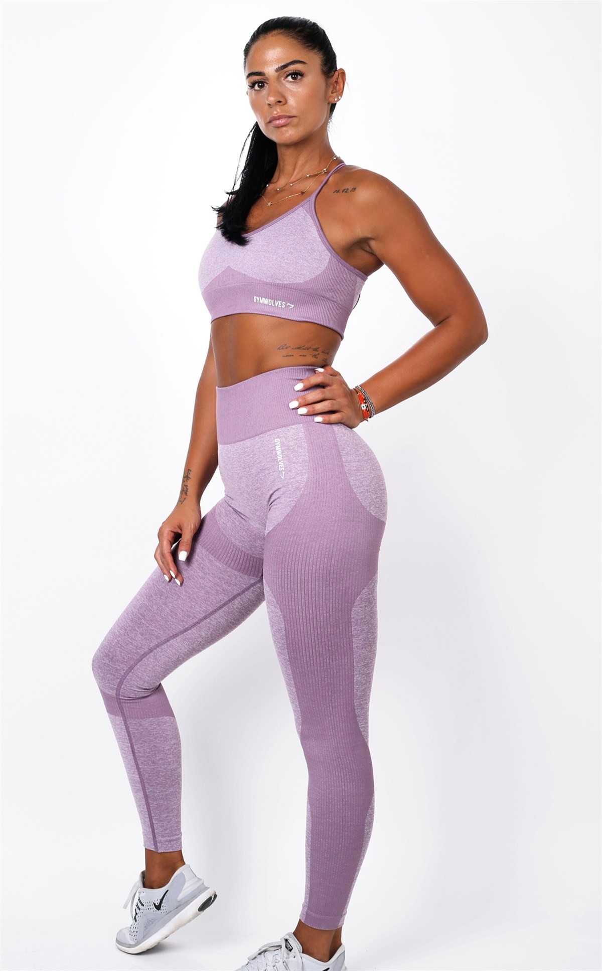 Gymwolves Dikişsiz Spor Tayt | Seamles Leggings | Mor | Strong Serisi |
