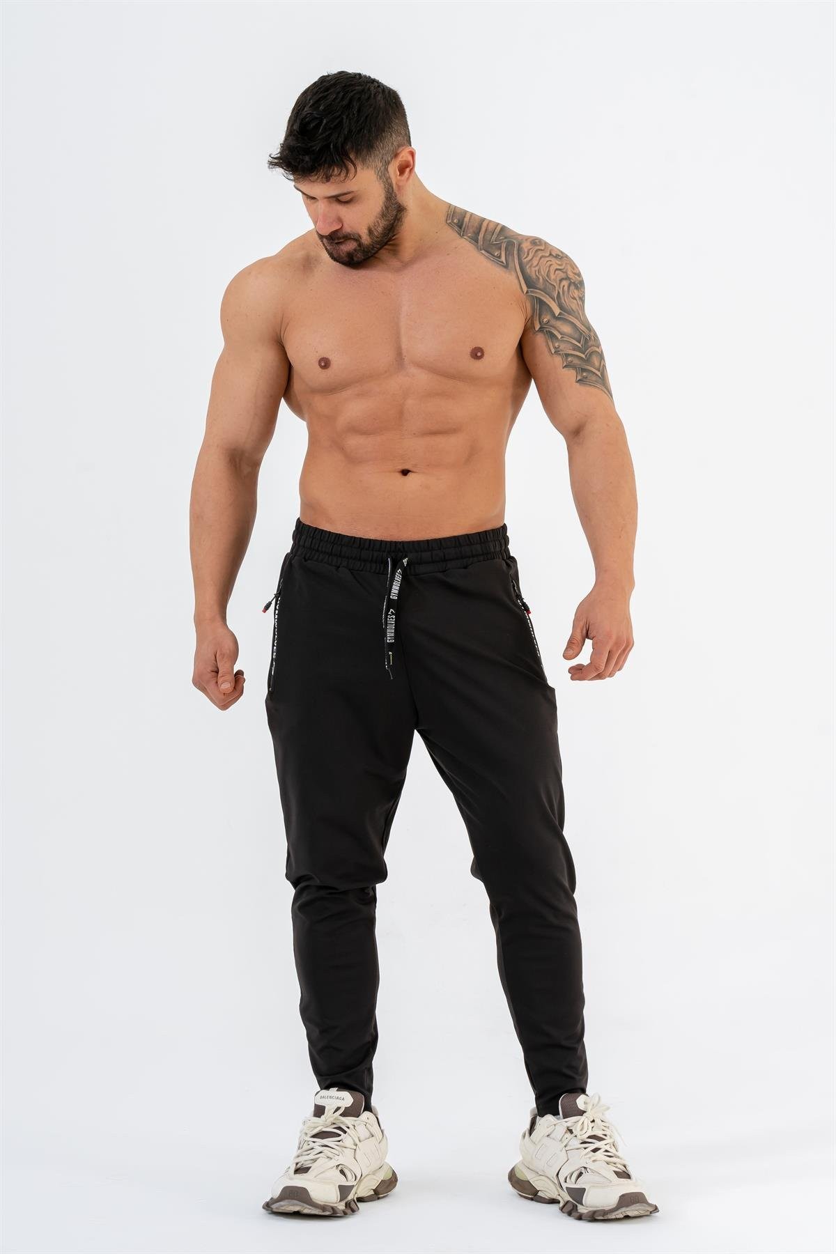Gymwolves Erkek Spor Eşofmanı | Siyah | Workout Pant |