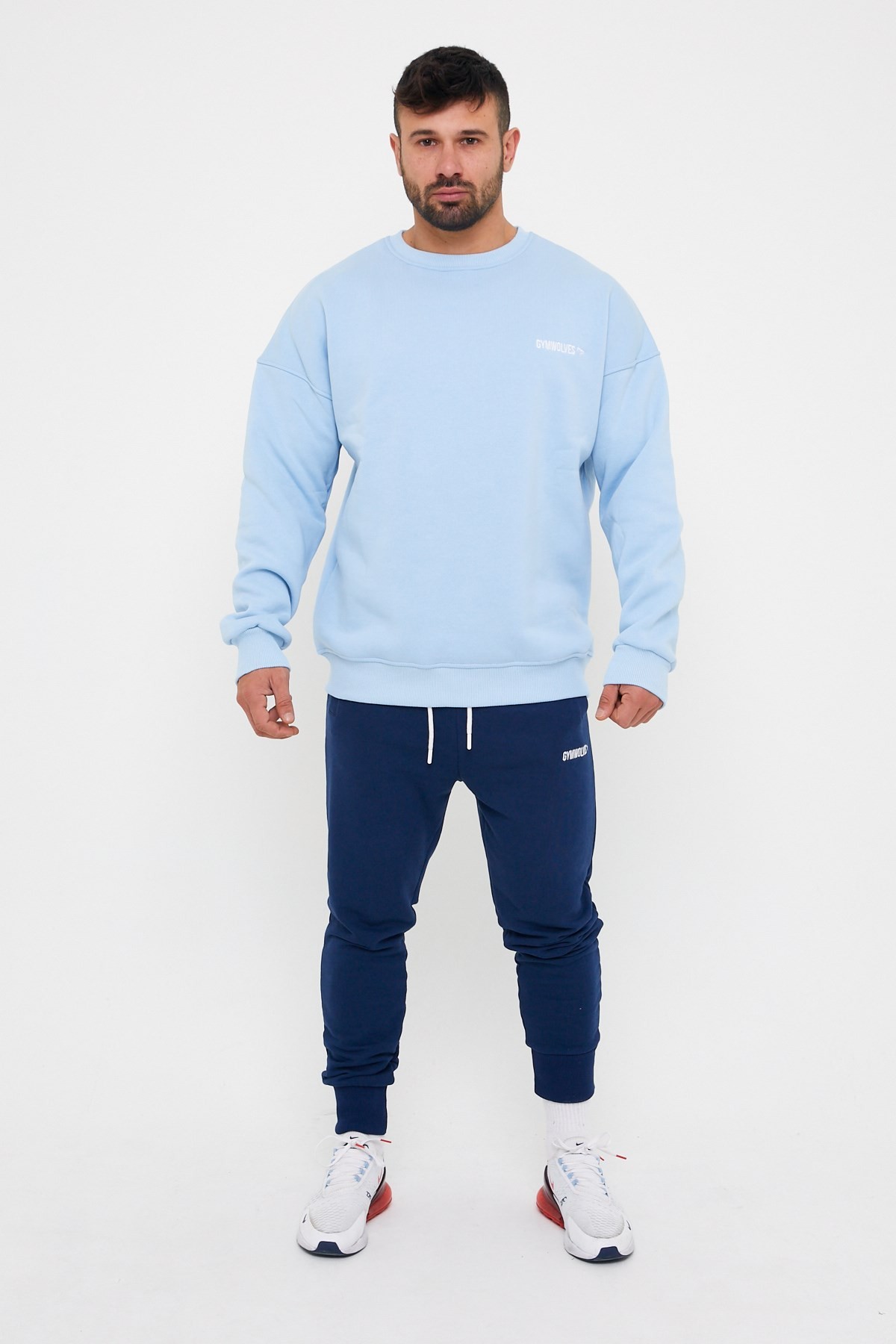 Gymwolves Erkek Sweatshirt | Light Blue |