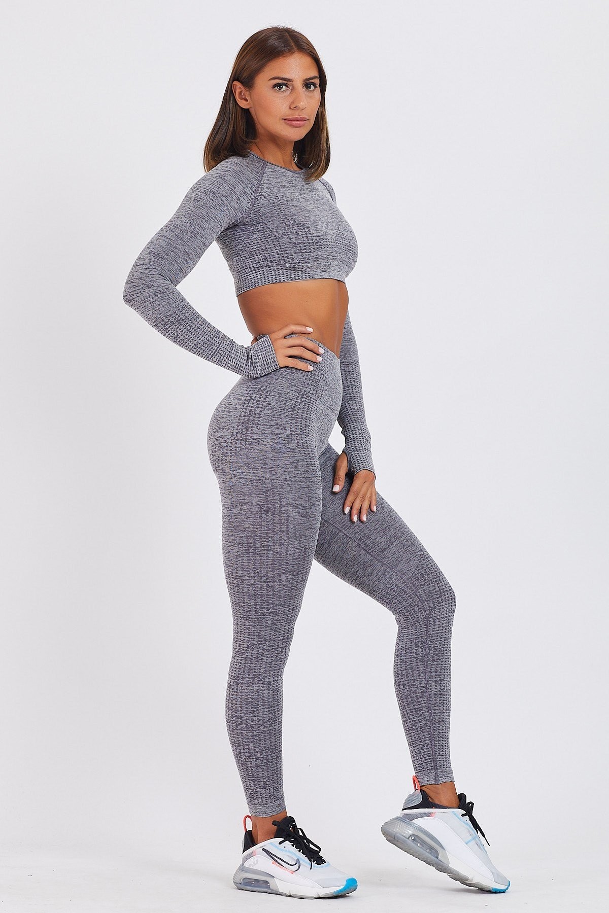 Gymwolves Dikişsiz Spor Tayt | Seamles Leggings | Ash Color | Activated Serisi |