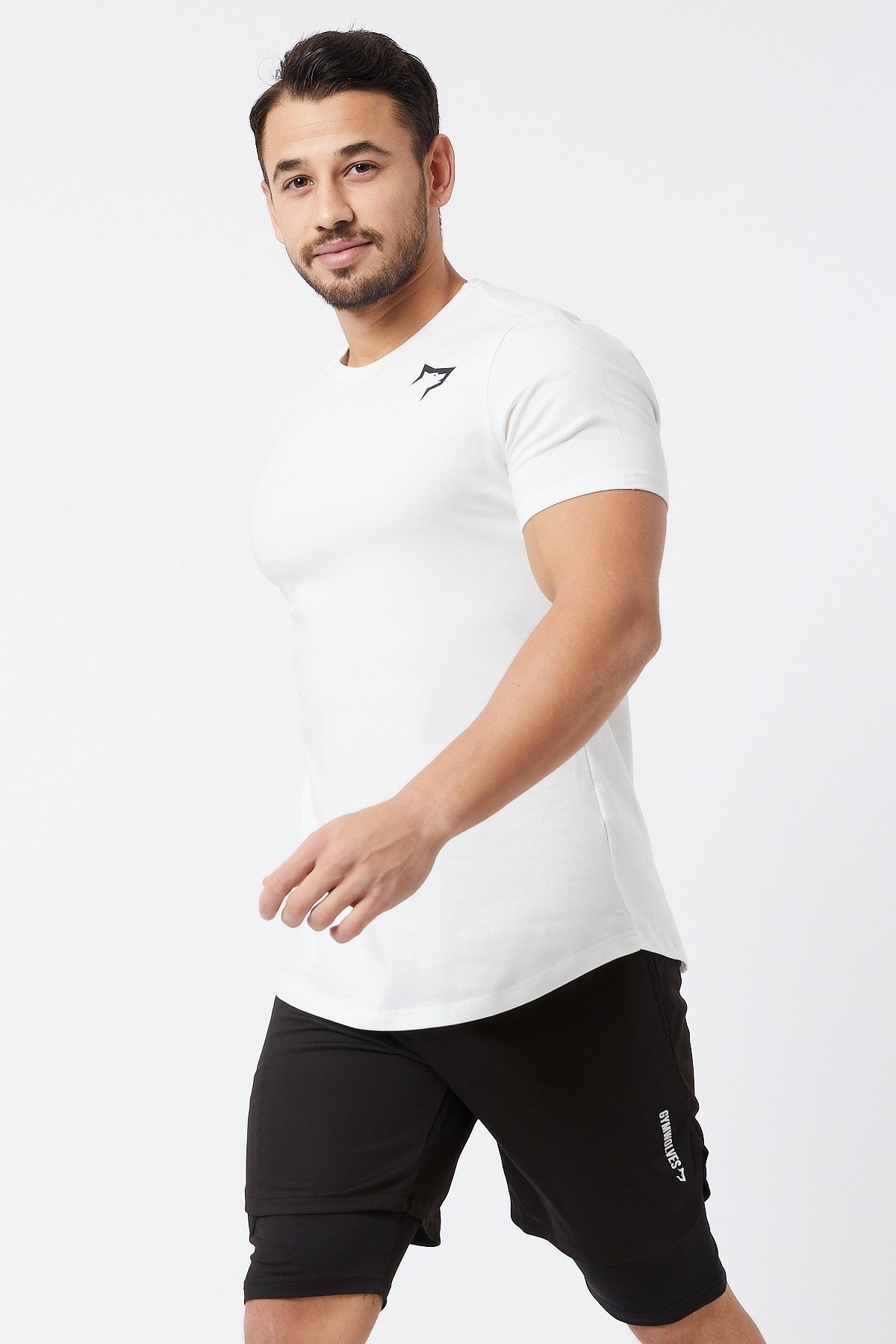 Gymwolves  Erkek Spor T-Shirt  | Krem | Workout Tanktop |