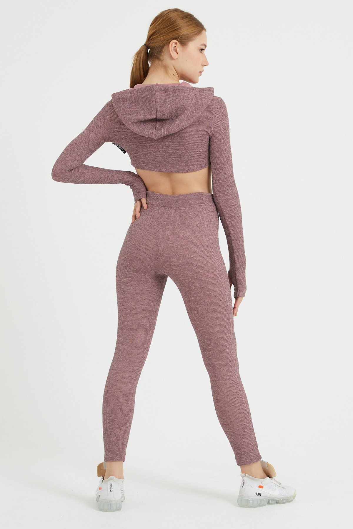 Gymwolves Kadın Eşofman Takımı 3 lü Set | Pembe |  Bra | Hoodie | Bottom |