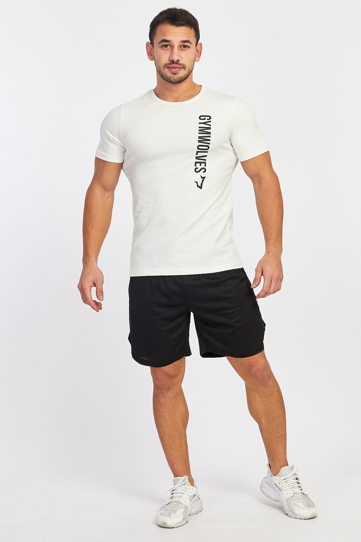 Gymwolves Spor Erkek T-Shirt | Krem | Erkek T-shirt | Workout Tanktop |