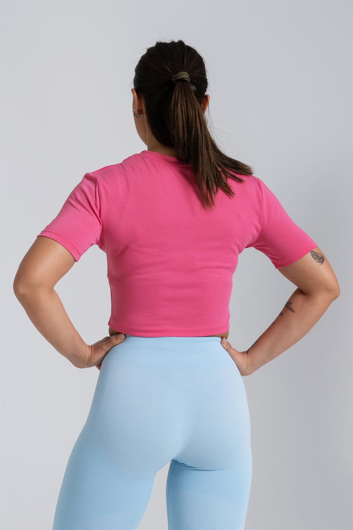 Gymwolves Kadın Body Crop Tops | Fuşya | Cotton Serisi |