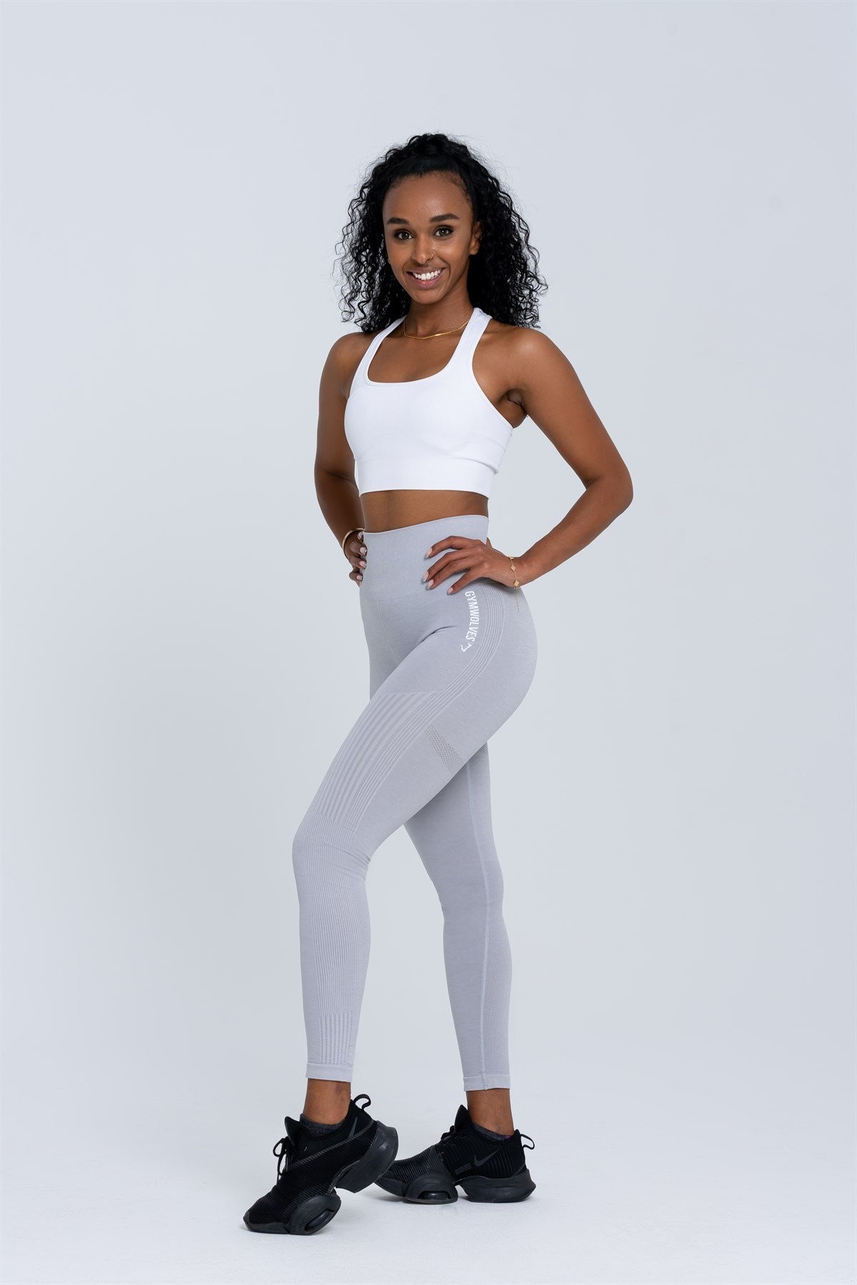 Gymwolves Dikişsiz Spor Tayt | Light Gri | Seamles Leggings | Enerji Serisi |