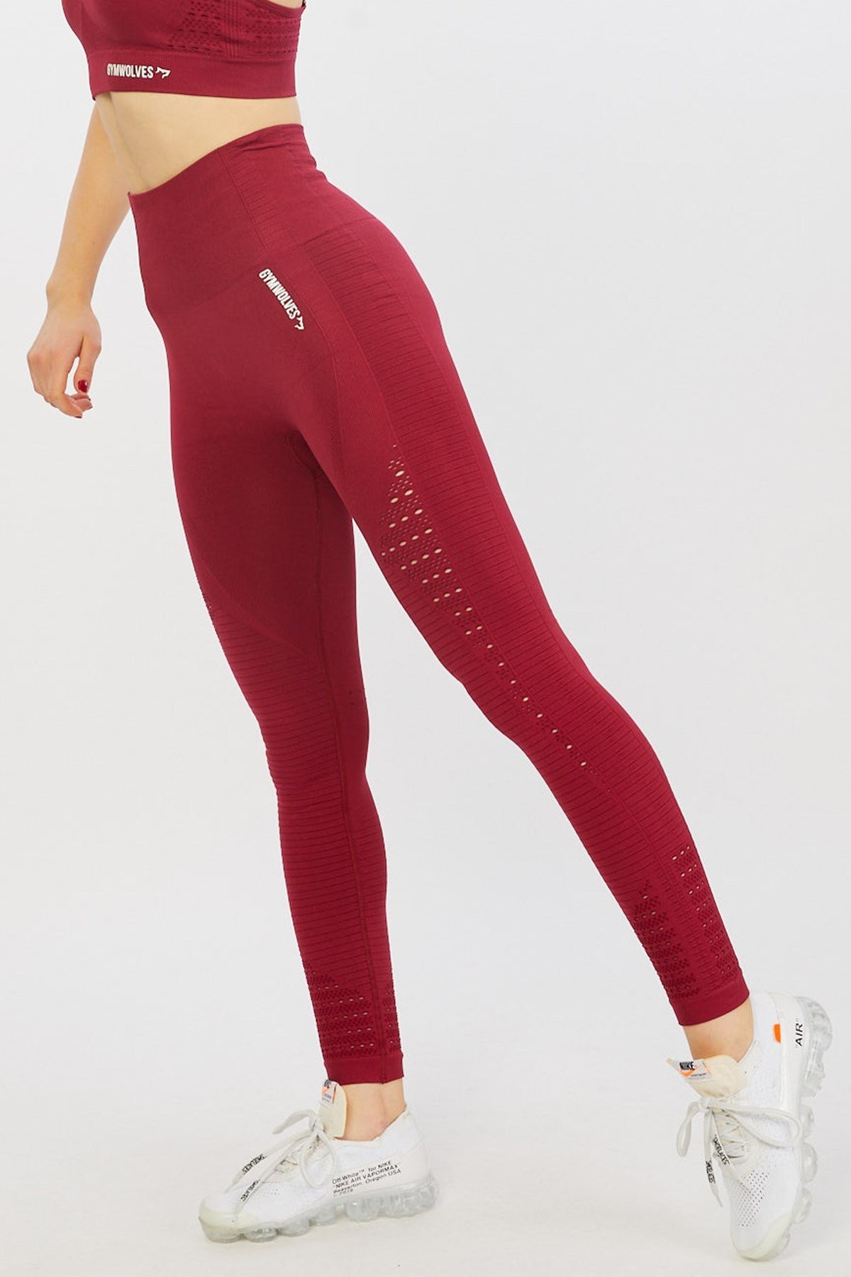 Gymwolves Dikişsiz Spor Tayt | Seamles Leggings | Bordo | Motive Serisi |