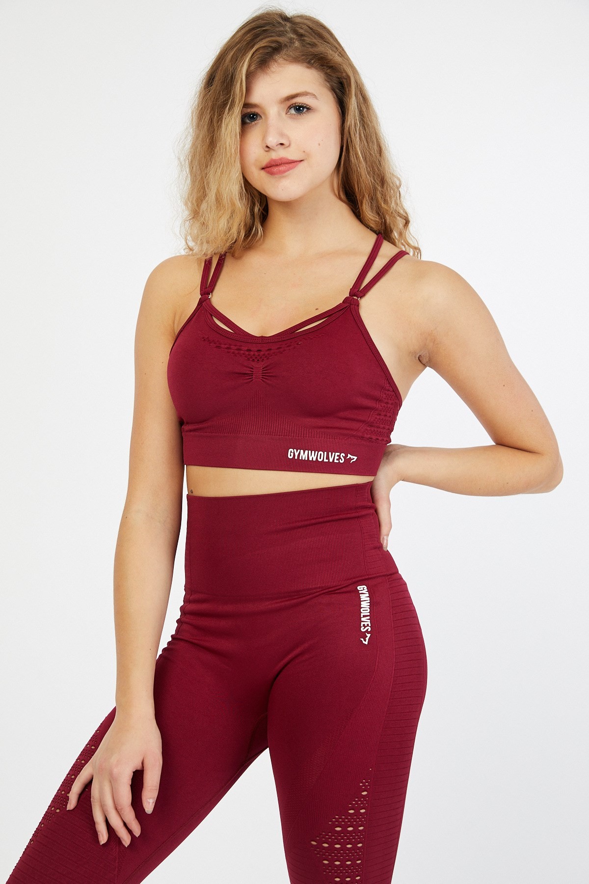 Gymwolves Dikişsiz Spor Sütyeni | Seamles Bras | Bordo | Motive Serisi |