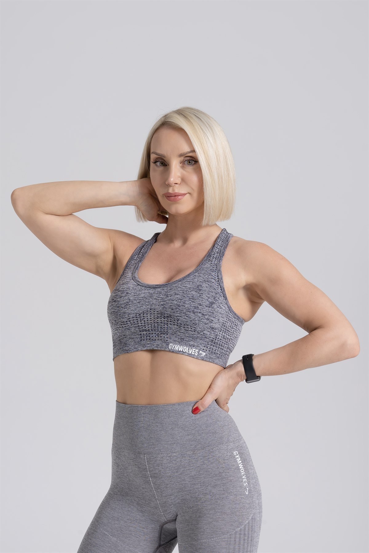 Gymwolves Dikişsiz Spor Sütyeni  | Seamless Bras | Ash Color | Activated Serisi |