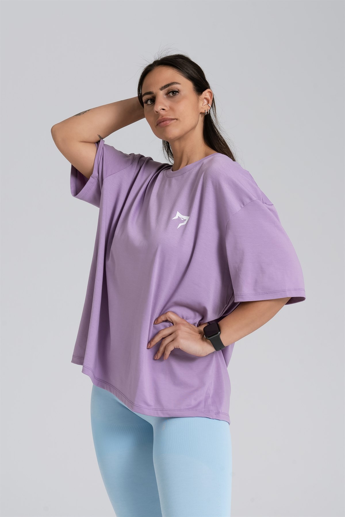 Gymwolves Oversize Kadın T-Shirt | Mor | Cotton Serisi |