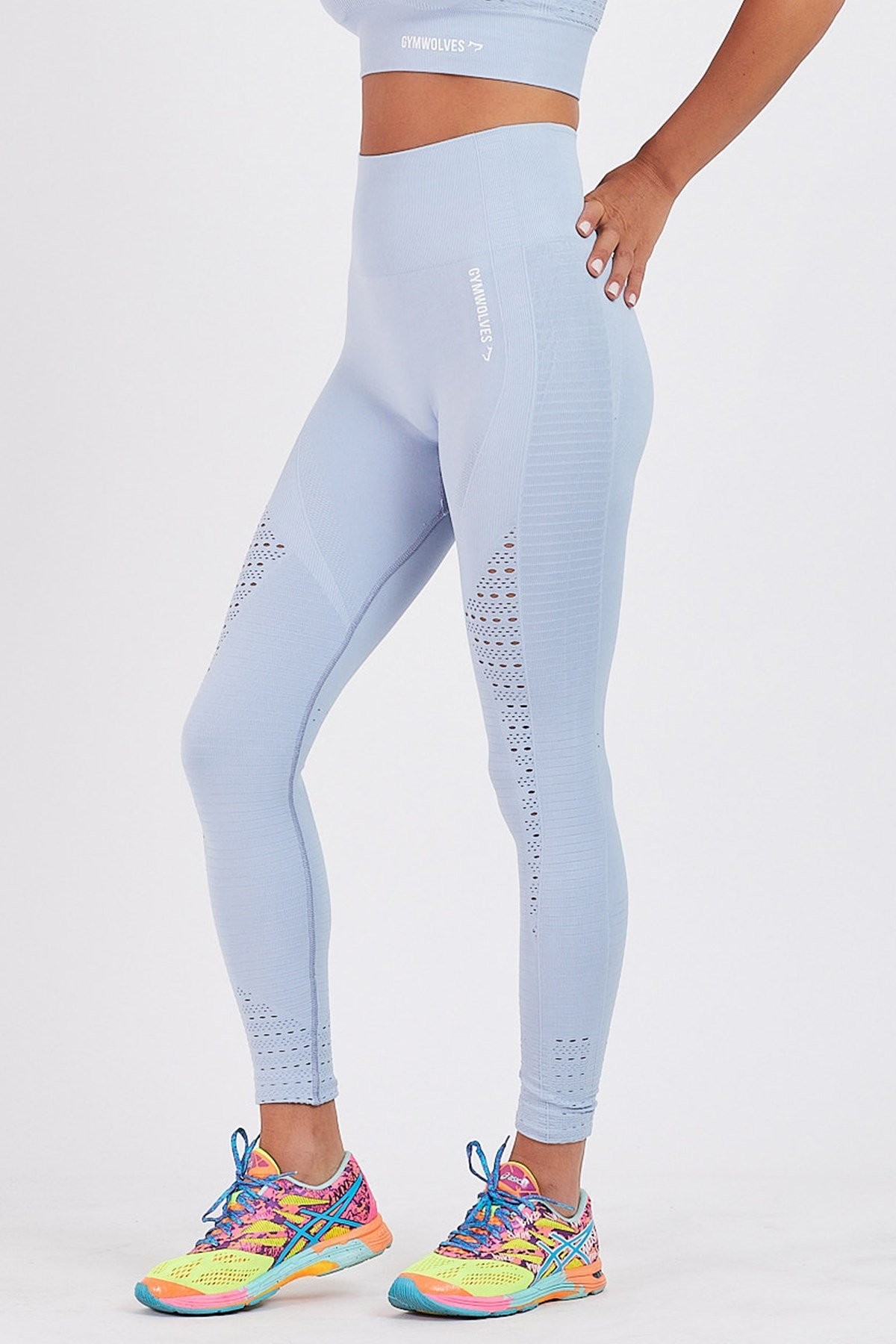 Gymwolves Dikişsiz Spor Tayt | Seamles Leggings | Açık Mavi | Motive Serisi |