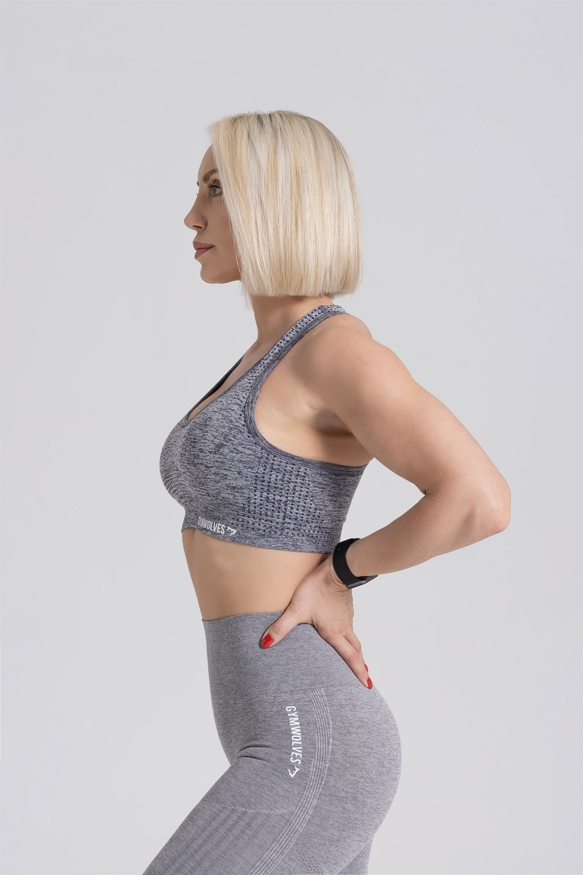 Gymwolves Dikişsiz Spor Sütyeni  | Seamless Bras | Ash Color | Activated Serisi |