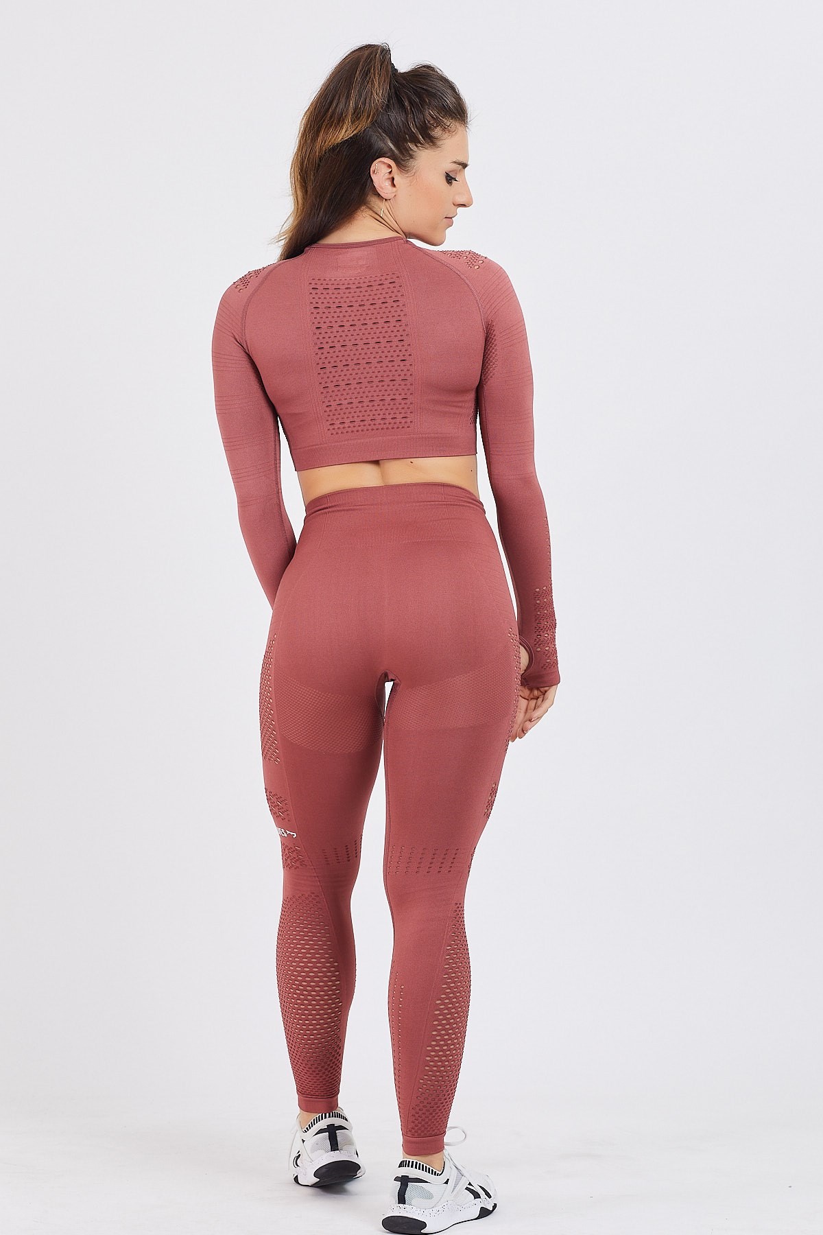 Gymwolves Dikişsiz Spor Tayt | Seamles Leggings | Koyu Kırmızı | Aktive Power Serisi |