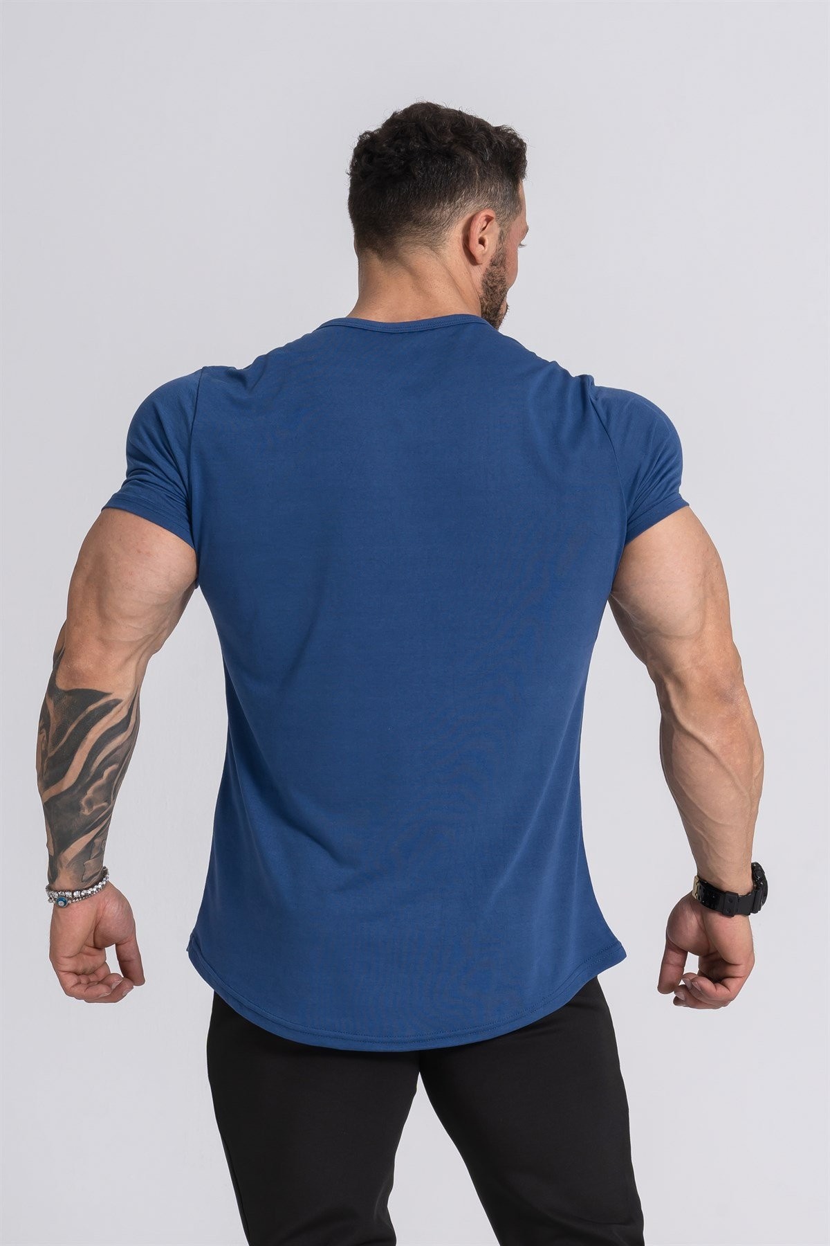 Gymwolves  Erkek Spor T-Shirt  | İndigo | Workout Tanktop |