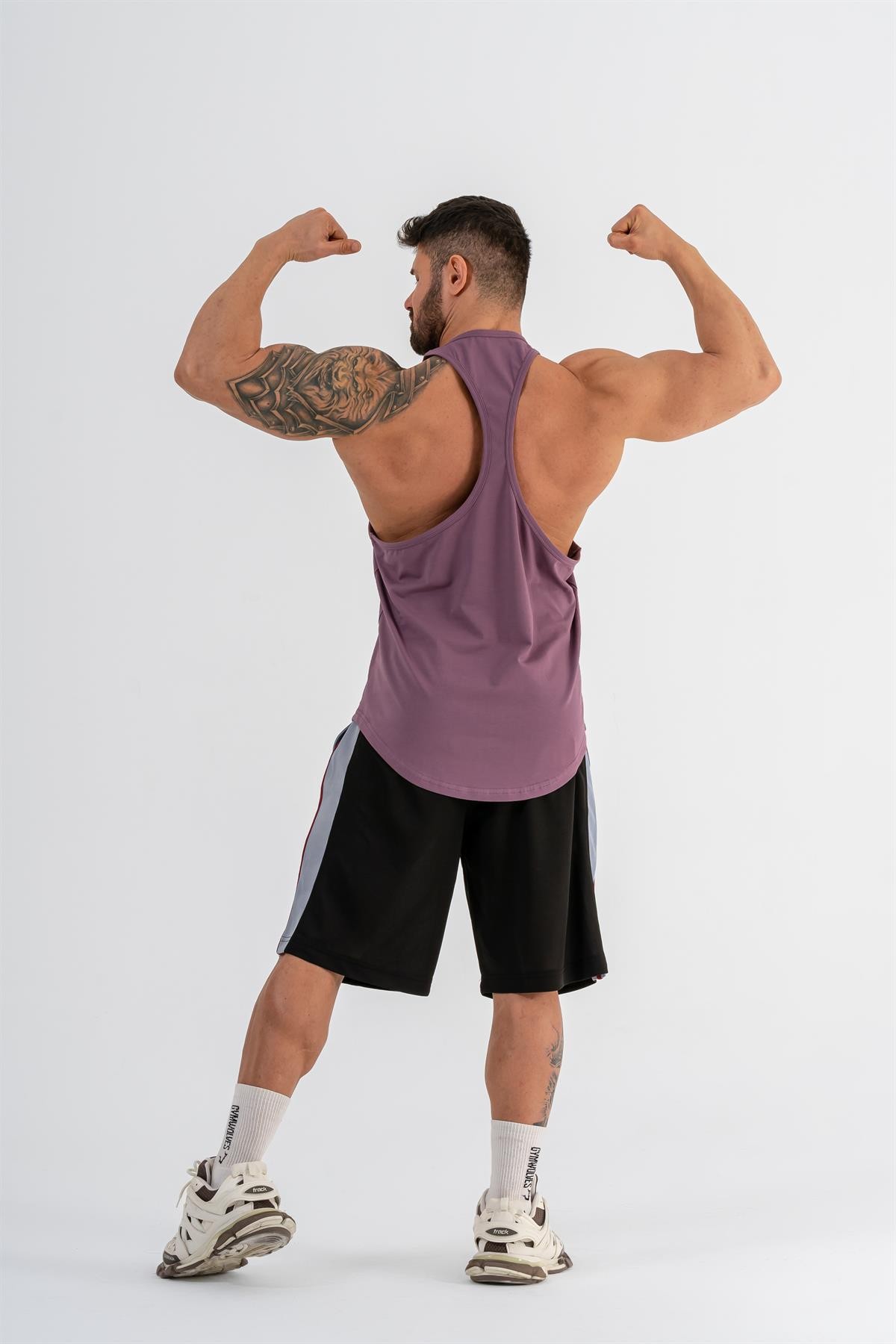 Gymwolves Spor Atleti | Stringer | Workout Tanktop | Mor | Comfortable Serisi