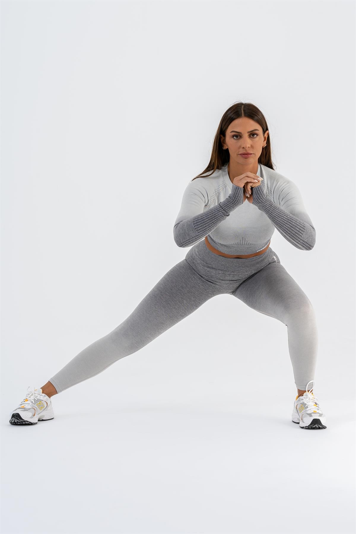 Gymwolves Dikişsiz Spor Tayt | Gri | Seamles Leggings | Ombre Serisi |