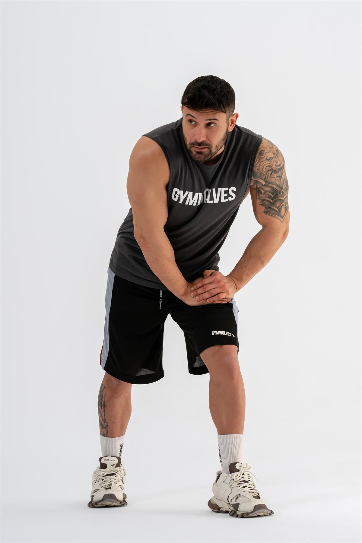Gymwolves Erkek Kolsuz T-Shirt | Erkek Spor T-shirt | Workout Tanktop |