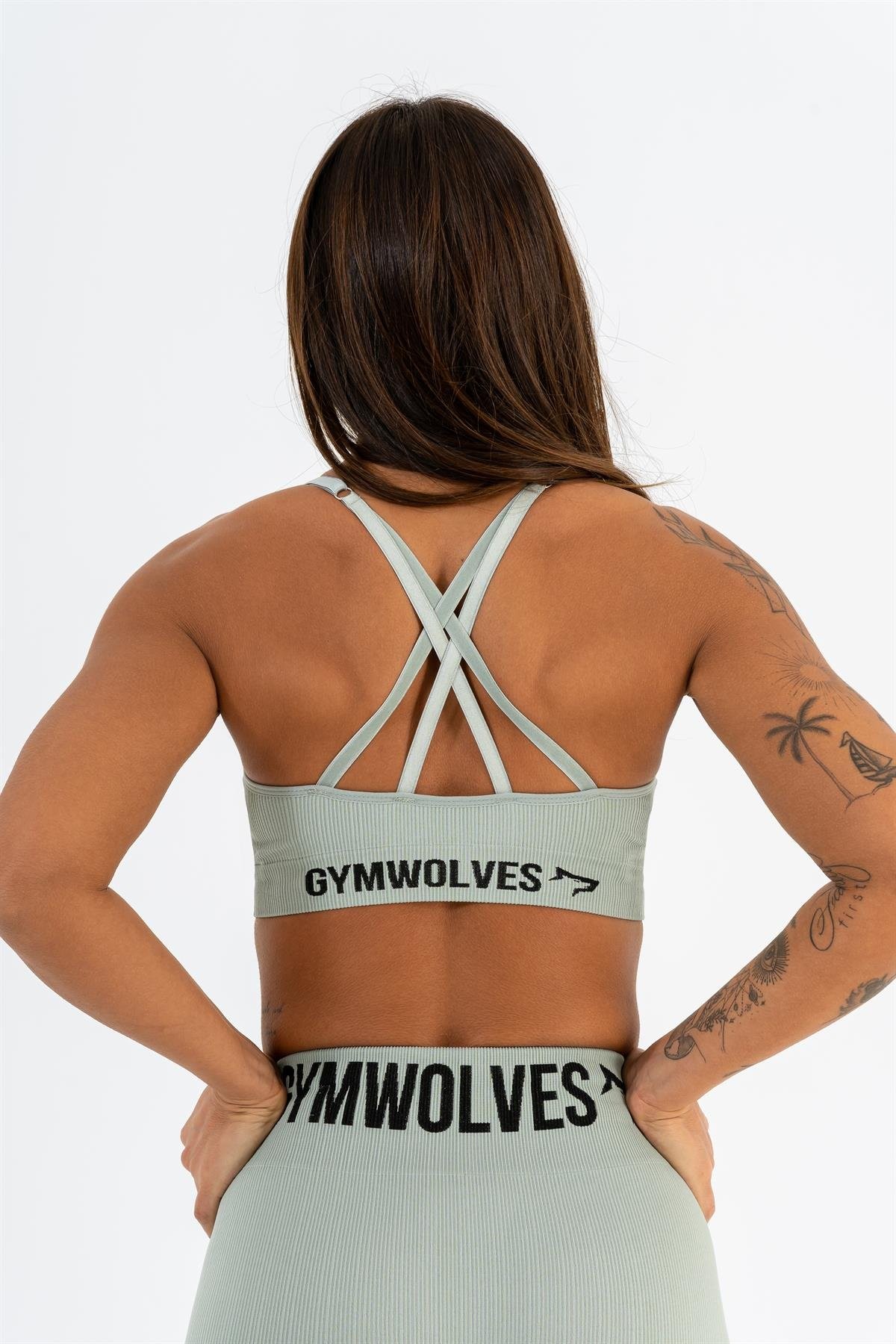 Gymwolves Dikişsiz Spor Sütyeni | Mint | Seamles Bras | İnce Fitilli Model |