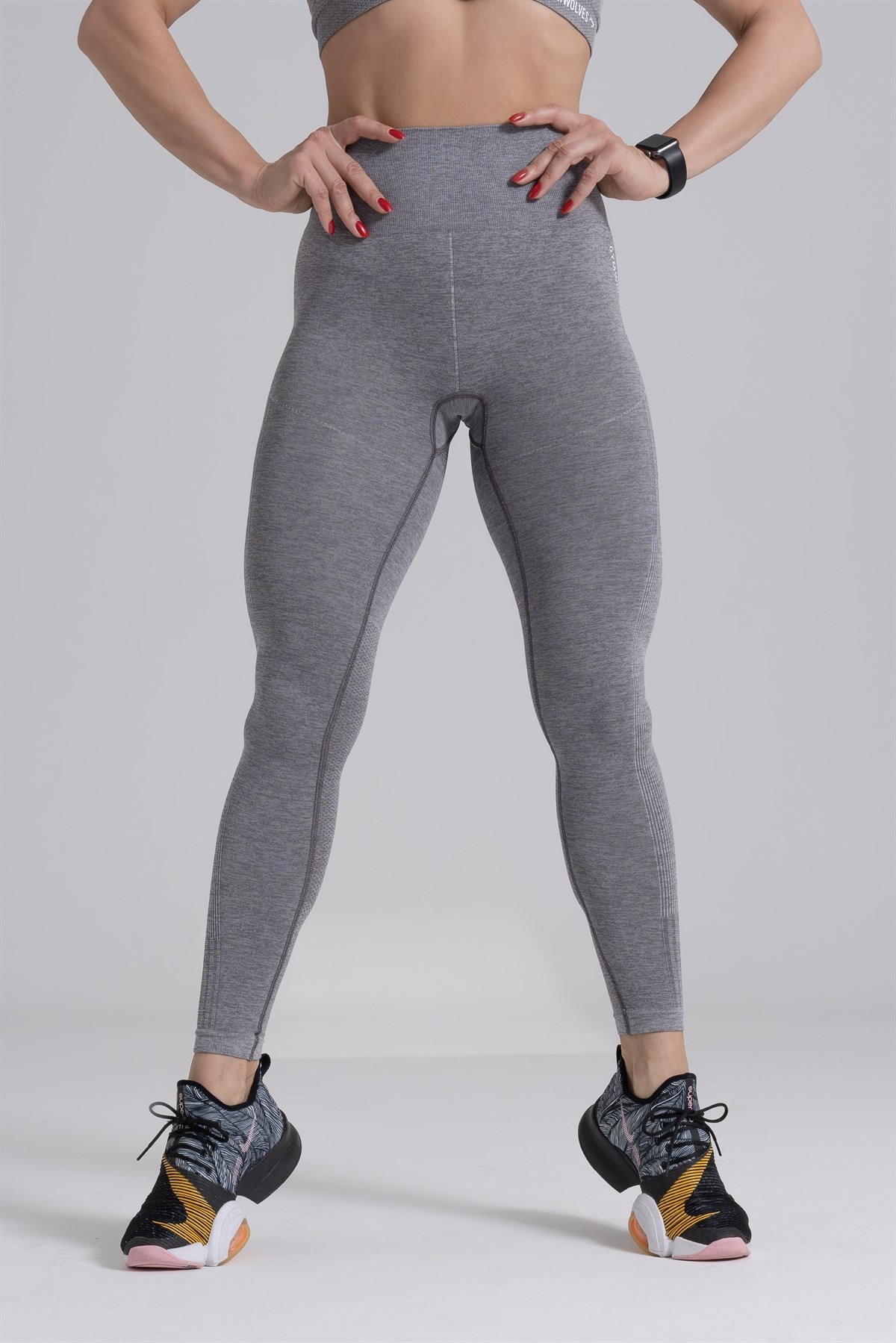 Gymwolves Dikişsiz Spor Tayt | Seamles Leggings | Gri | Enerji Serisi |