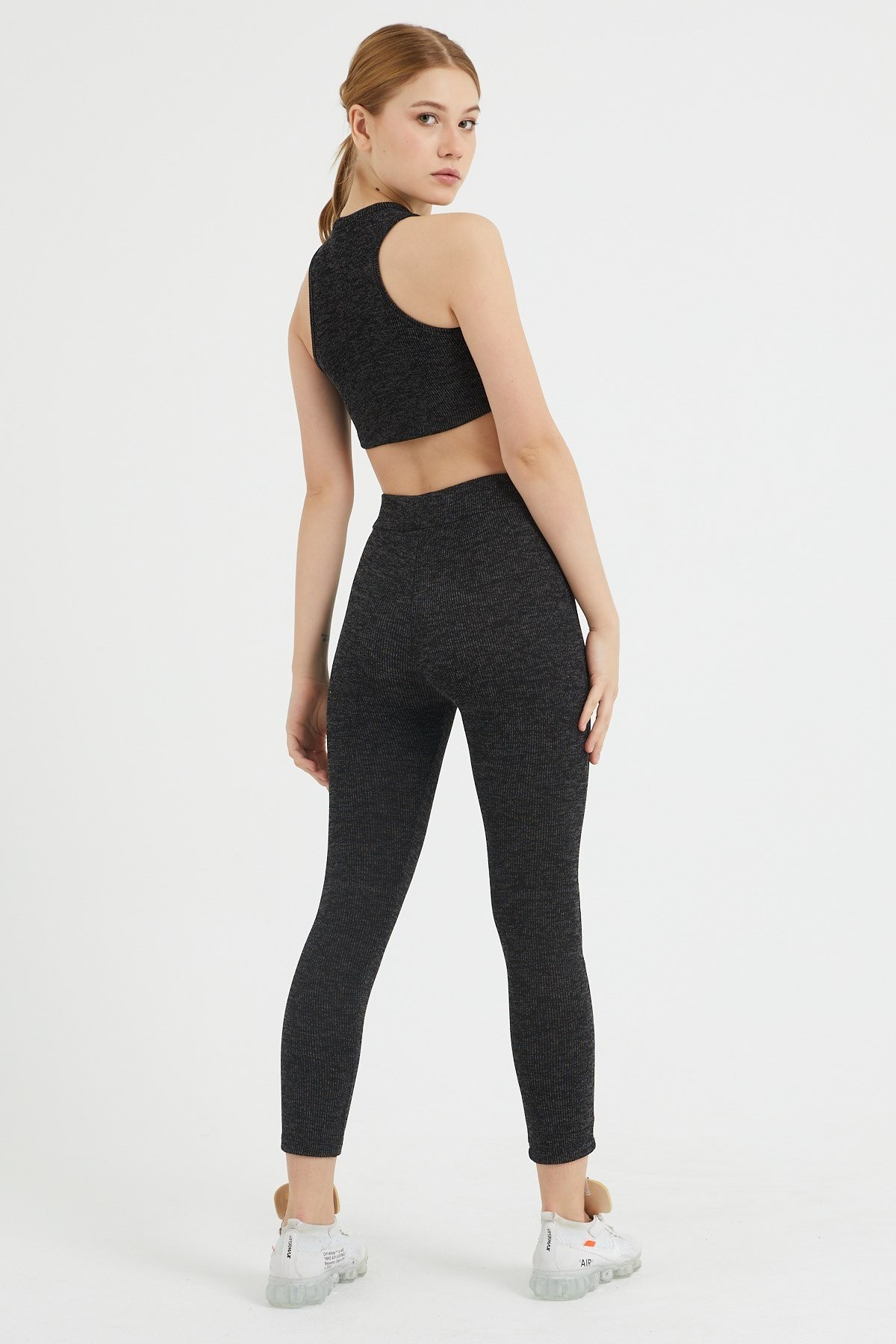 Gymwolves Kadın Eşofman Takımı 3 lü Set | Siyah | Bra | Hoodie | Bottom |