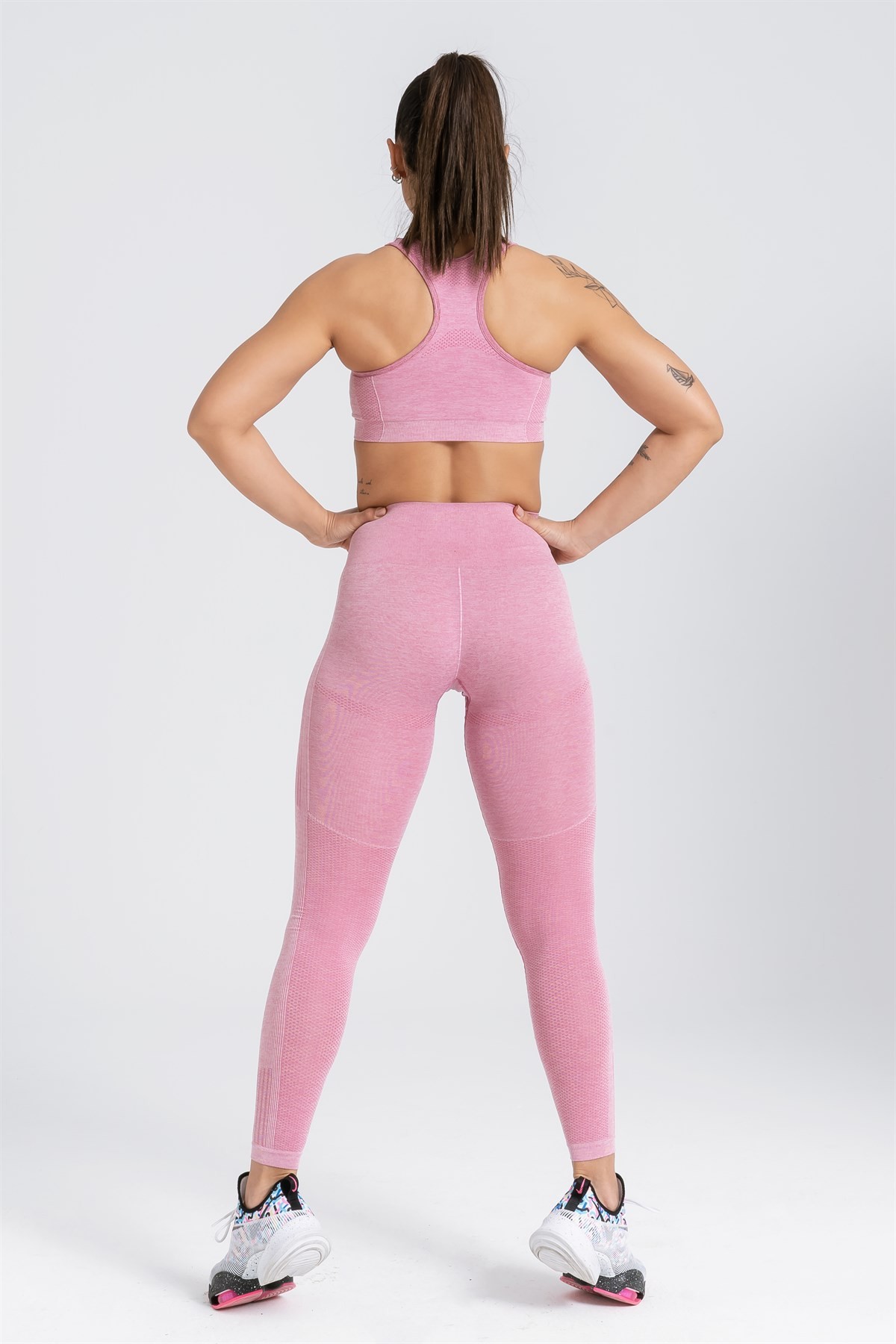 Gymwolves Dikişsiz Spor Tayt | Seamles Leggings | Pembe | Enerji Serisi |