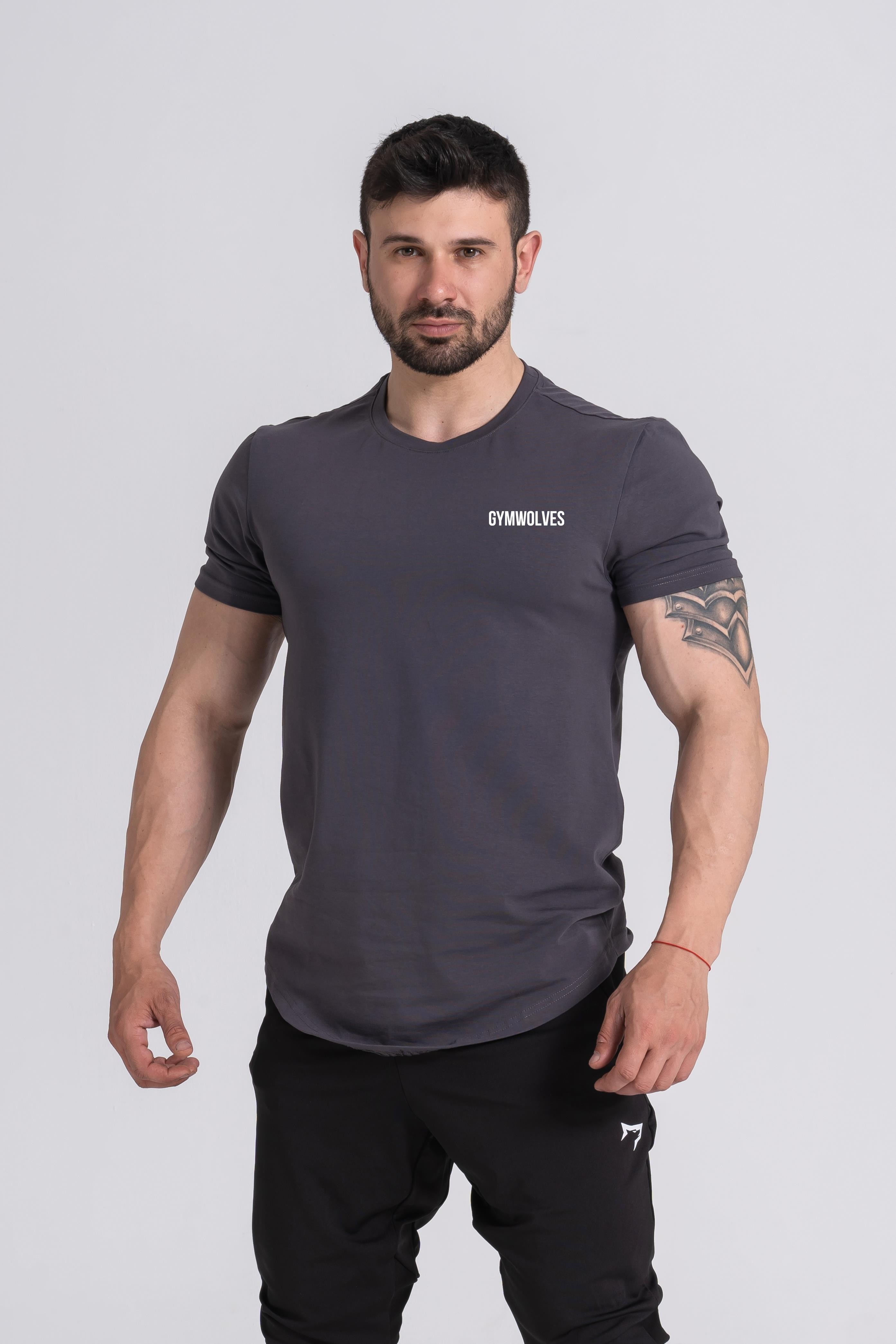 Gymwolves Erkek T-Shirt | Tişört | Erkek Spor T-Shirt | Workout | Füme |