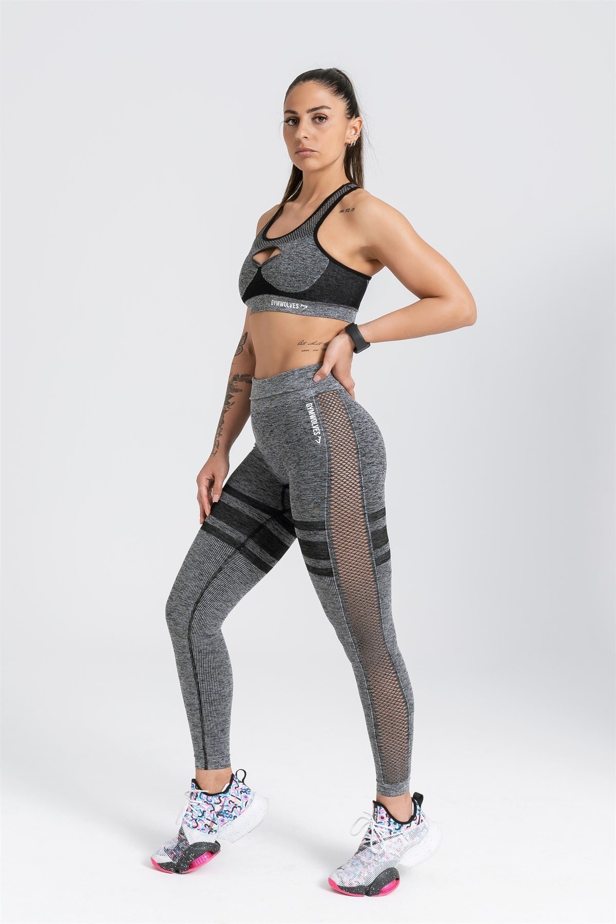 Gymwolves Dikişsiz Spor Tayt | Seamles Leggings | Siyah | Queen Serisi |