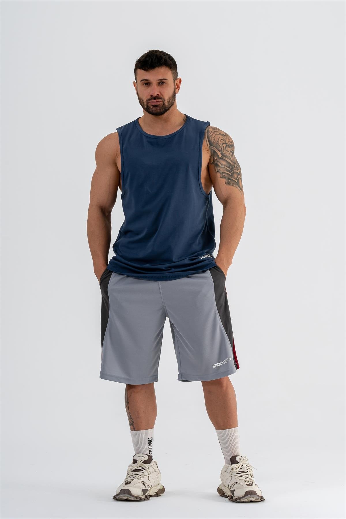 Gymwolves Erkek Basketbol Şort | Light Gri | Spor Şort |