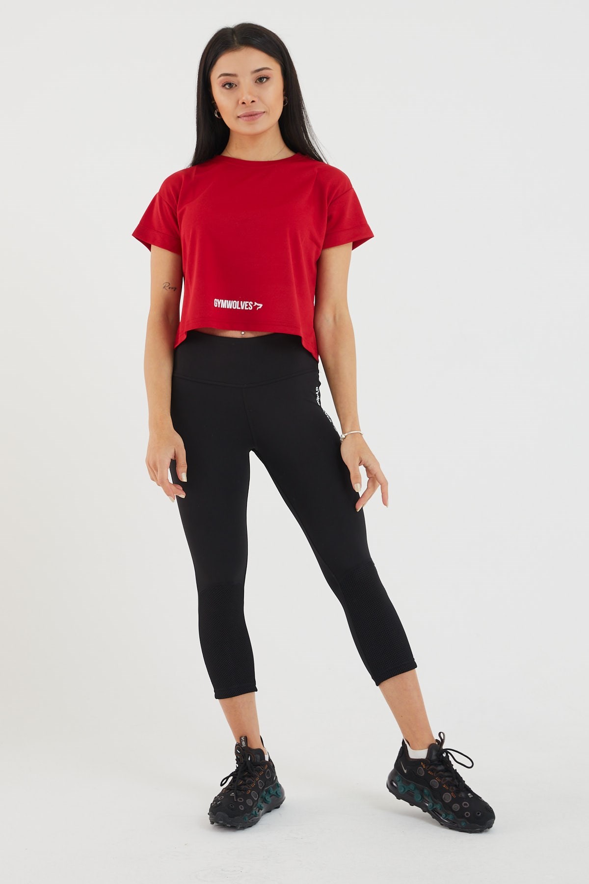 Gymwolves Kadın T-Shirt Crop/ Kırmızı |  Spor Tshirt