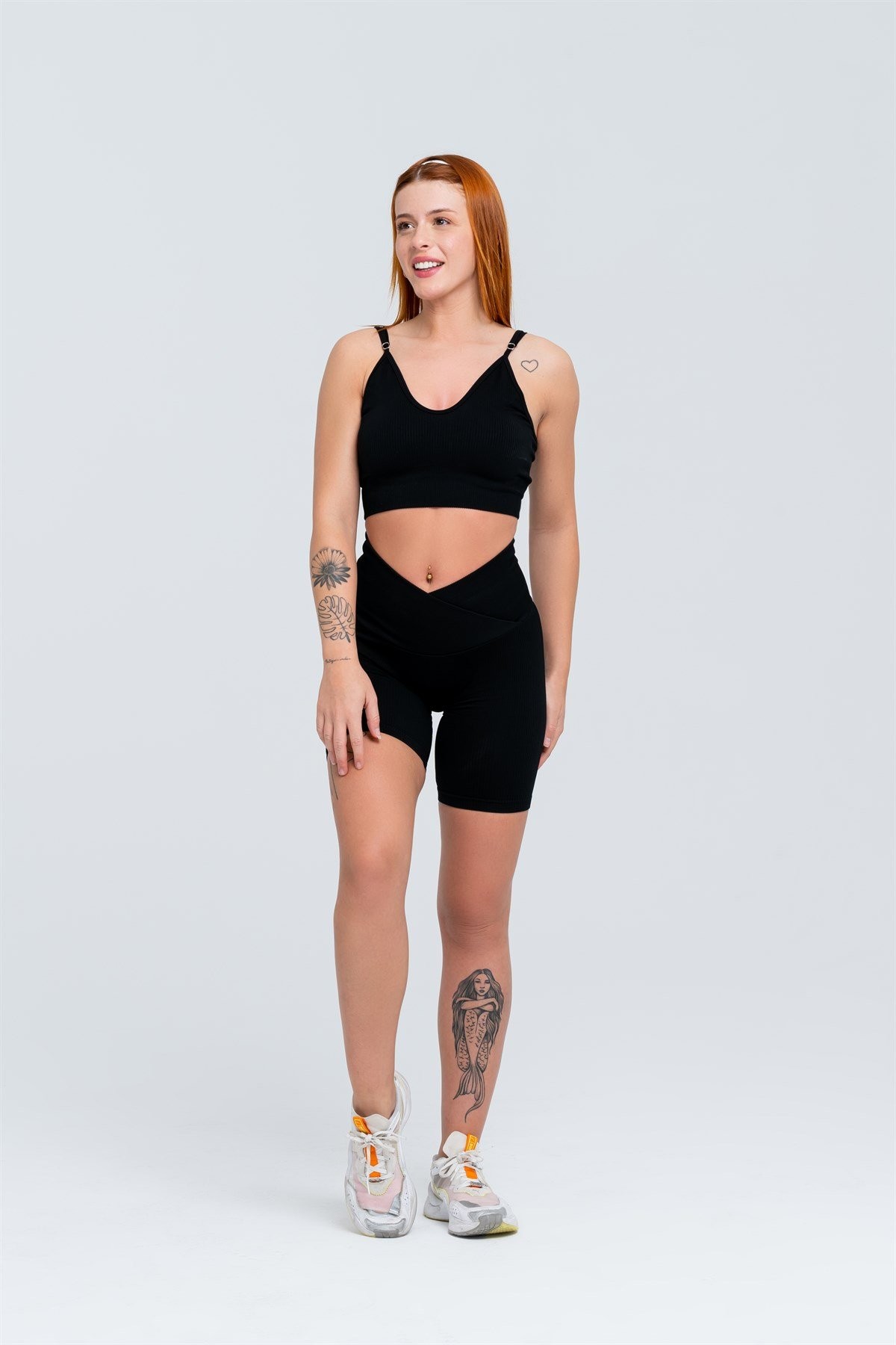Gymwolves Dikişsiz Spor Sütyeni | Siyah | Seamles Bras | Fitilli Model |
