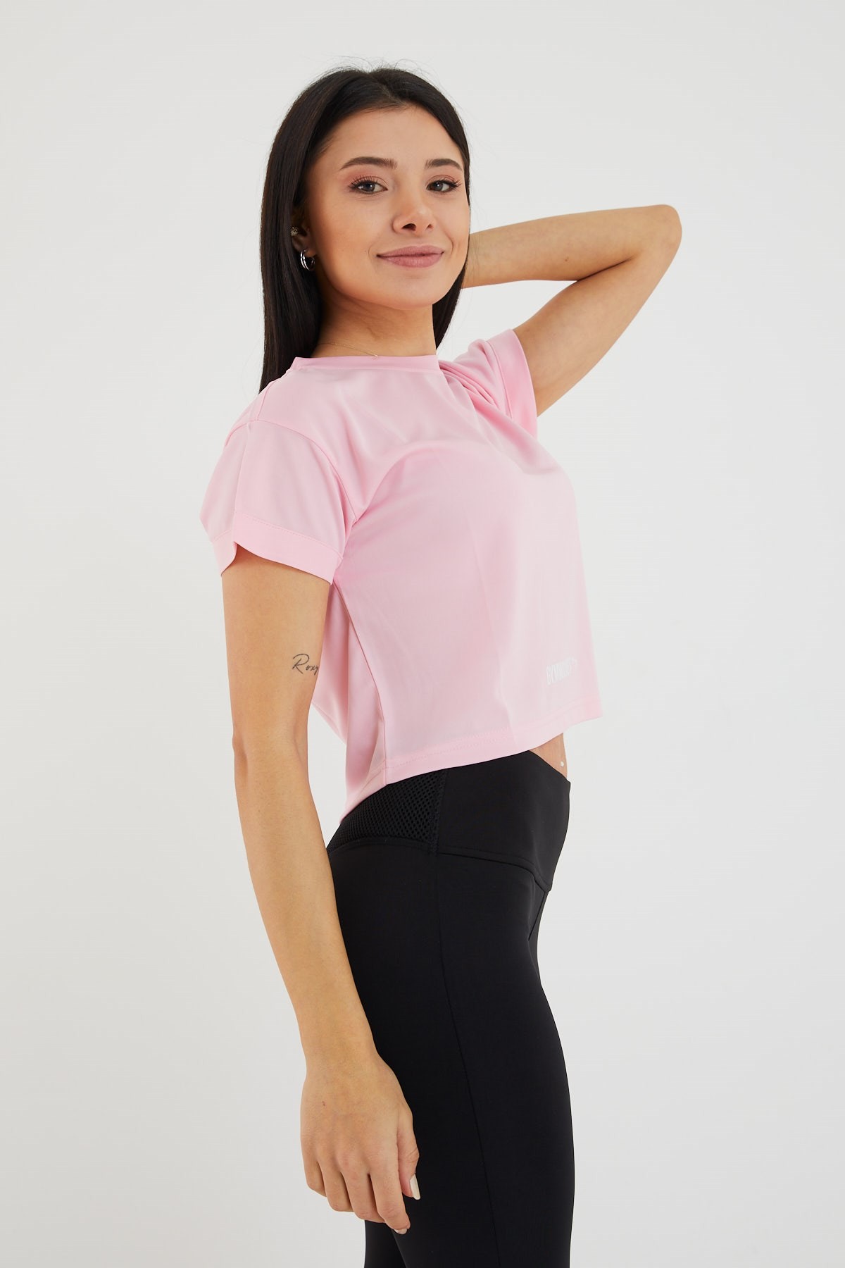 Gymwolves Kadın T-Shirt Crop | Pembe | Spor Tshirt |
