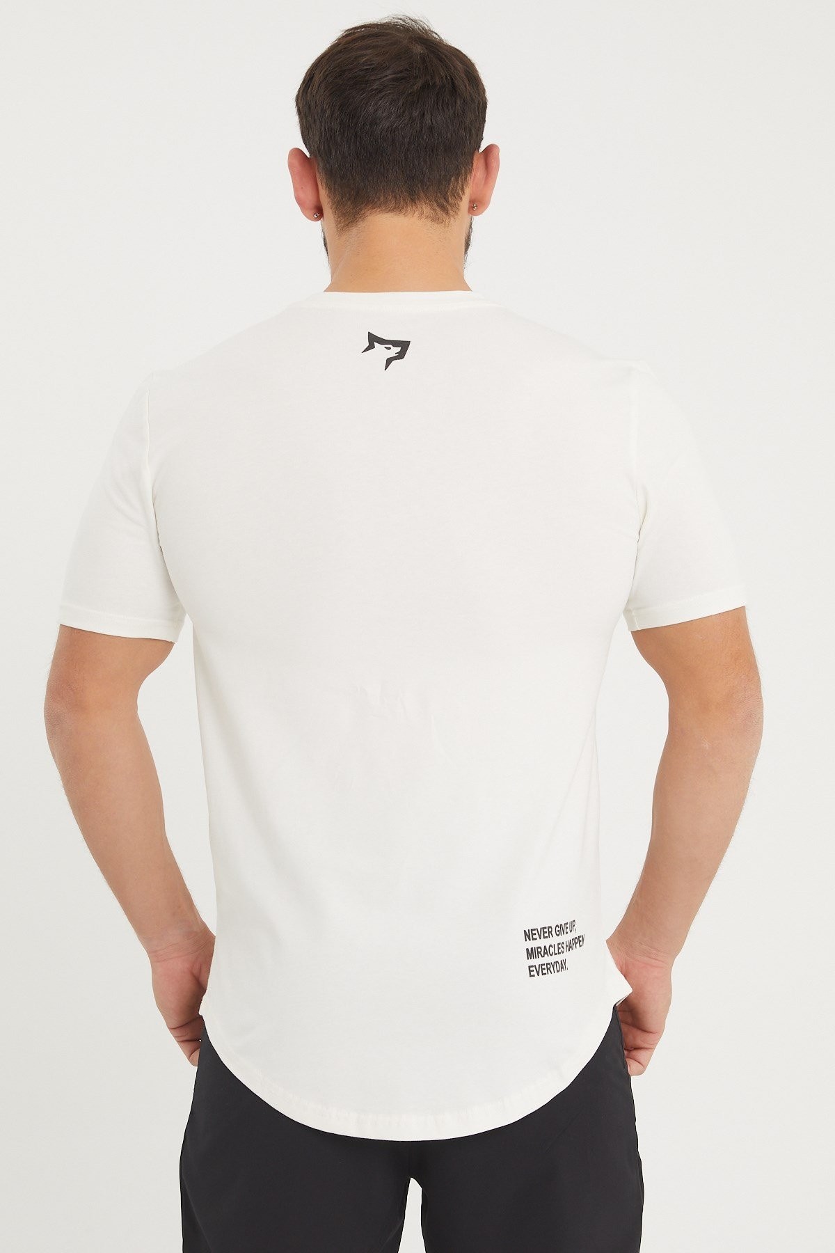 Gymwolves  Erkek Spor T-Shirt  | Krem | Workout Tanktop |