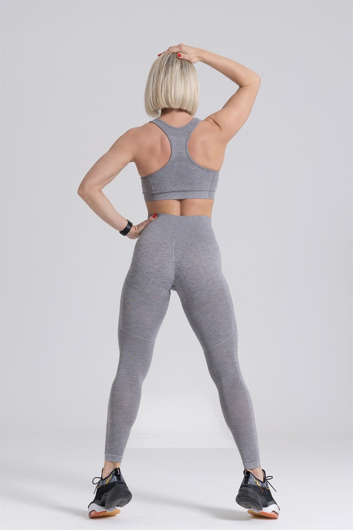 Gymwolves Dikişsiz Spor Tayt | Seamles Leggings | Gri | Enerji Serisi |