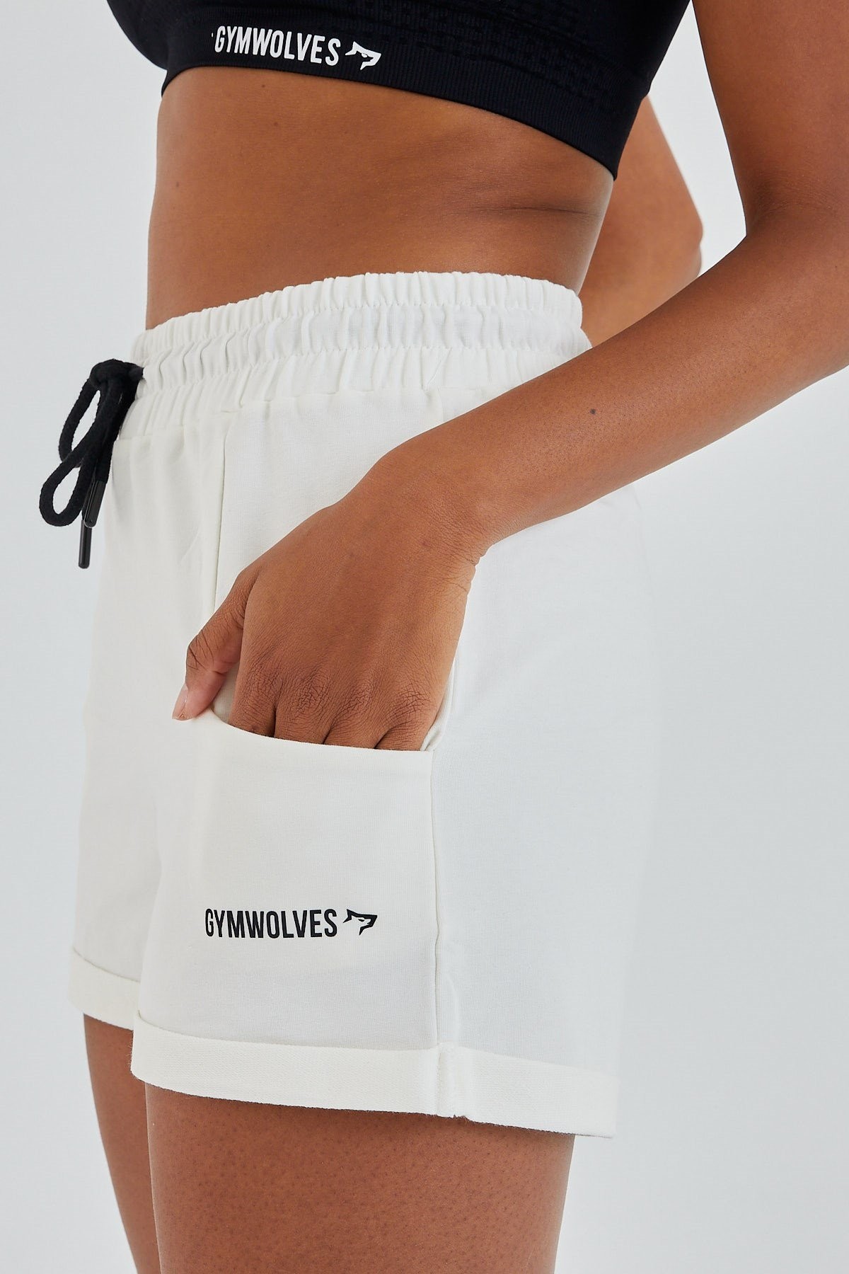 Gymwolves Kadın Spor Şort | Krem | Comfort Serisi | Woman Sports Sorts