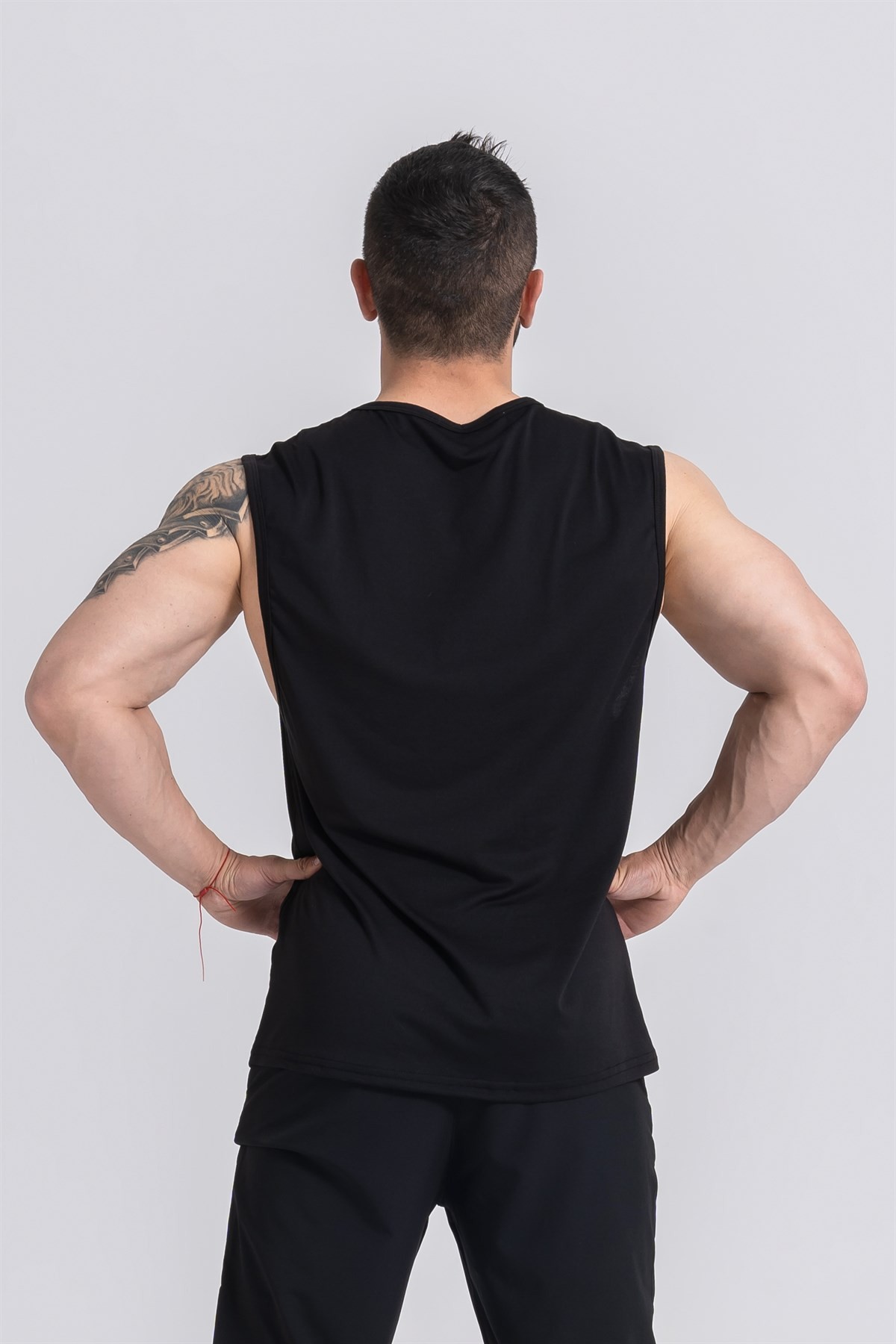 Gymwolves Erkek Kolsuz T-Shirt | Erkek Spor T-shirt | Siyah | Workout Tanktop |