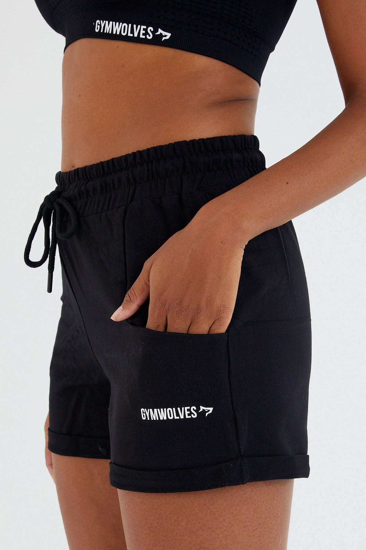 Gymwolves Kadın Spor Şort | Siyah | Comfort Serisi | Woman Sports Sorts