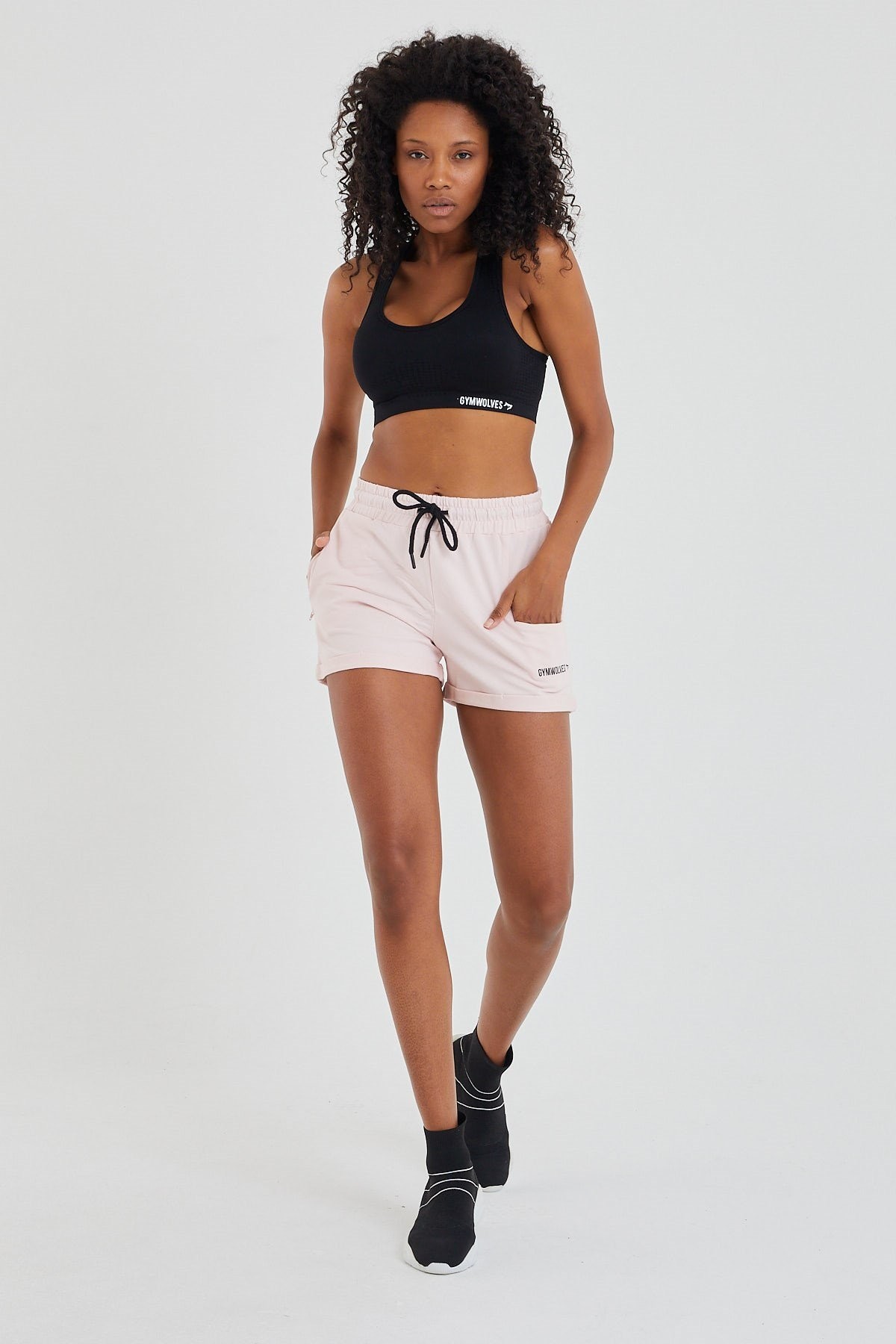 Gymwolves Kadın Spor Şort | Toz Pembe | Comfort Serisi | Woman Sports Sorts